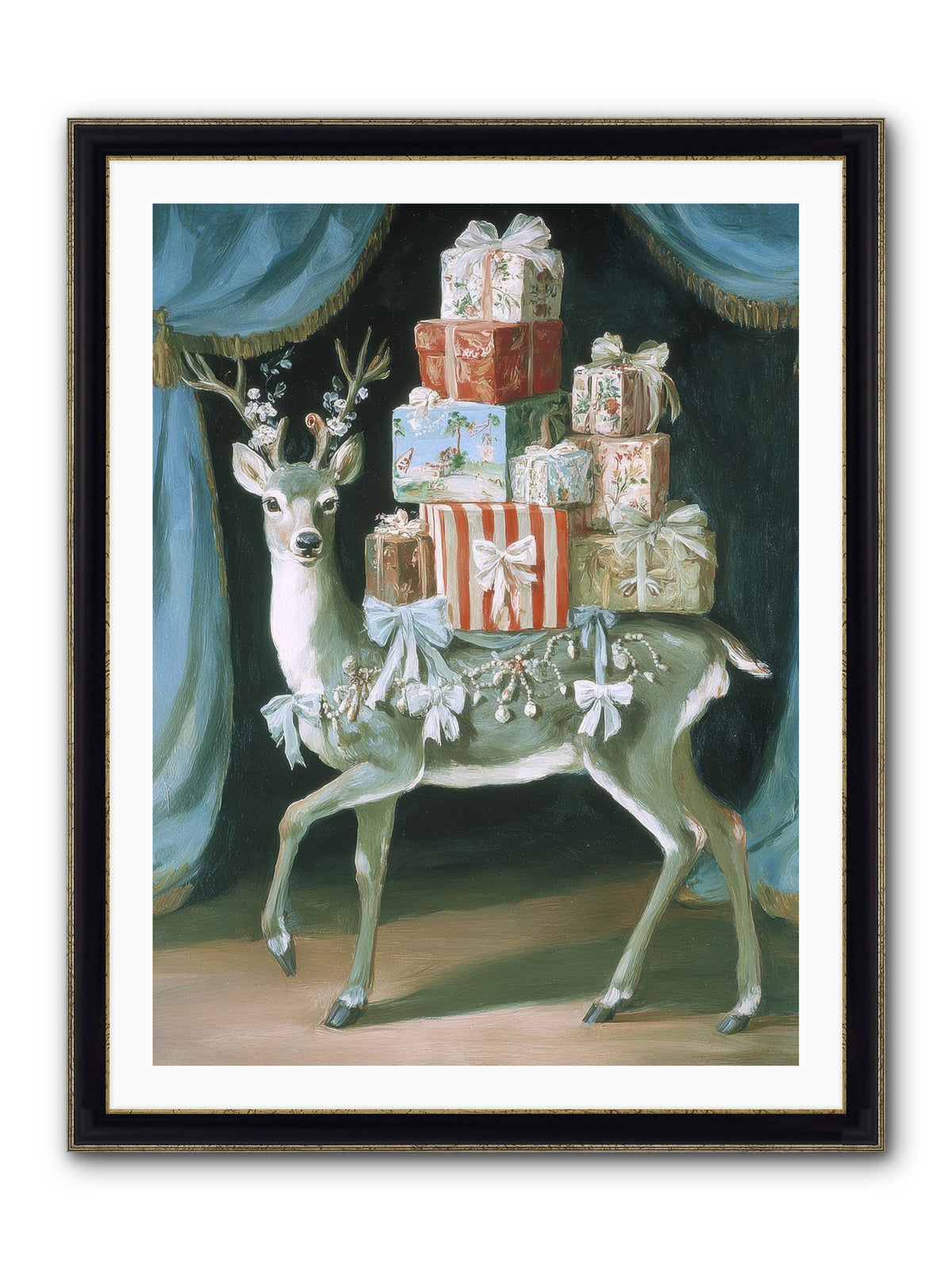 The Gilded Whisper Framed Print - Black & Gold 30x40