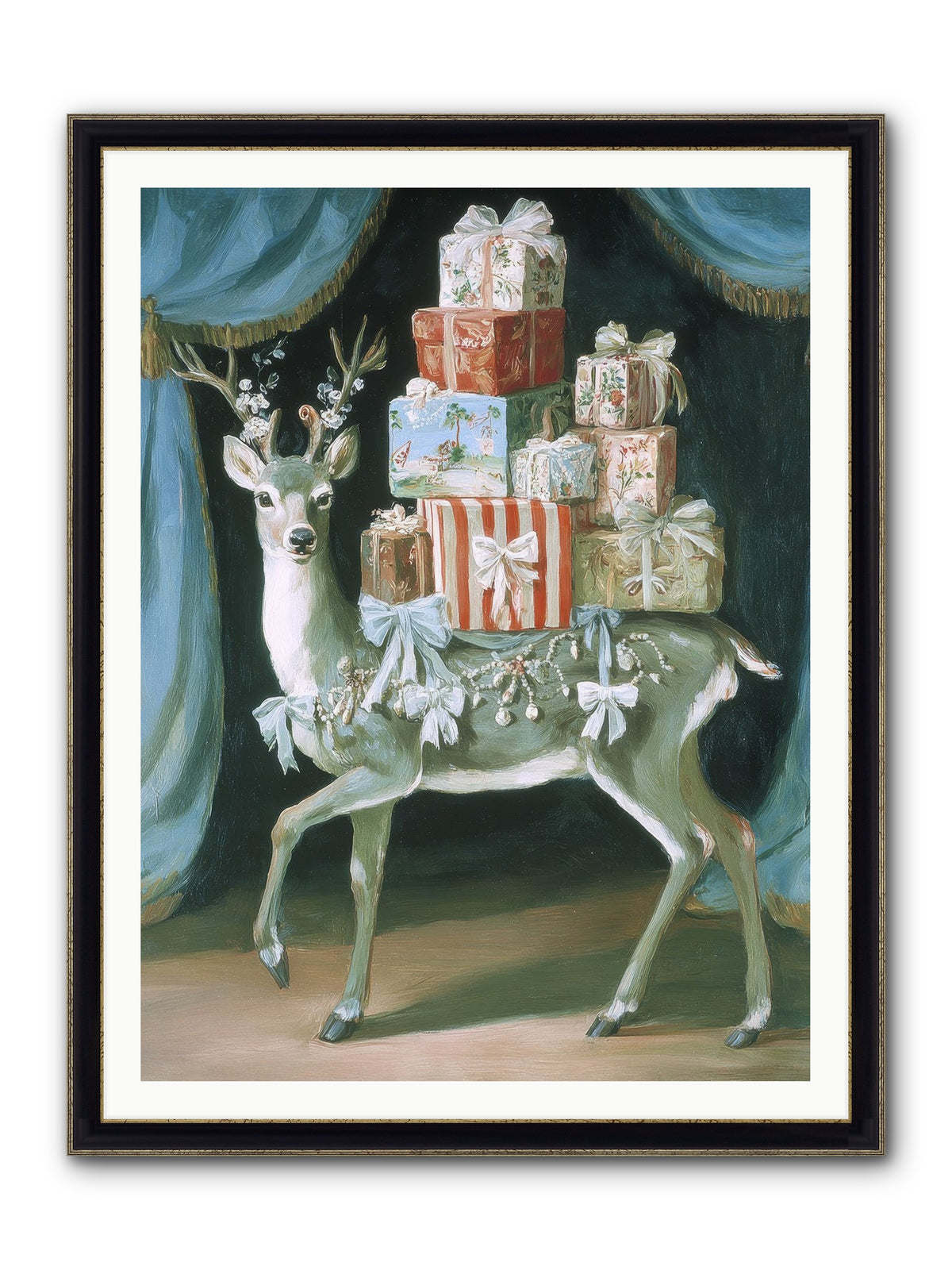 The Gilded Whisper Framed Print - Black & Gold 36x48