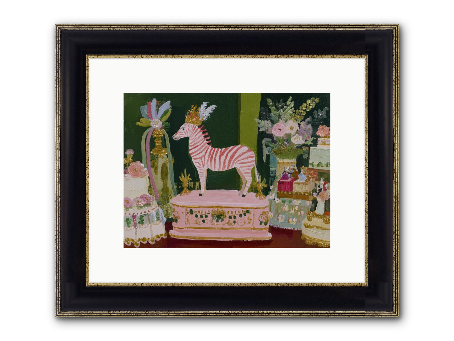 The Glittering Arrival Framed Print - Black & Gold 12x9