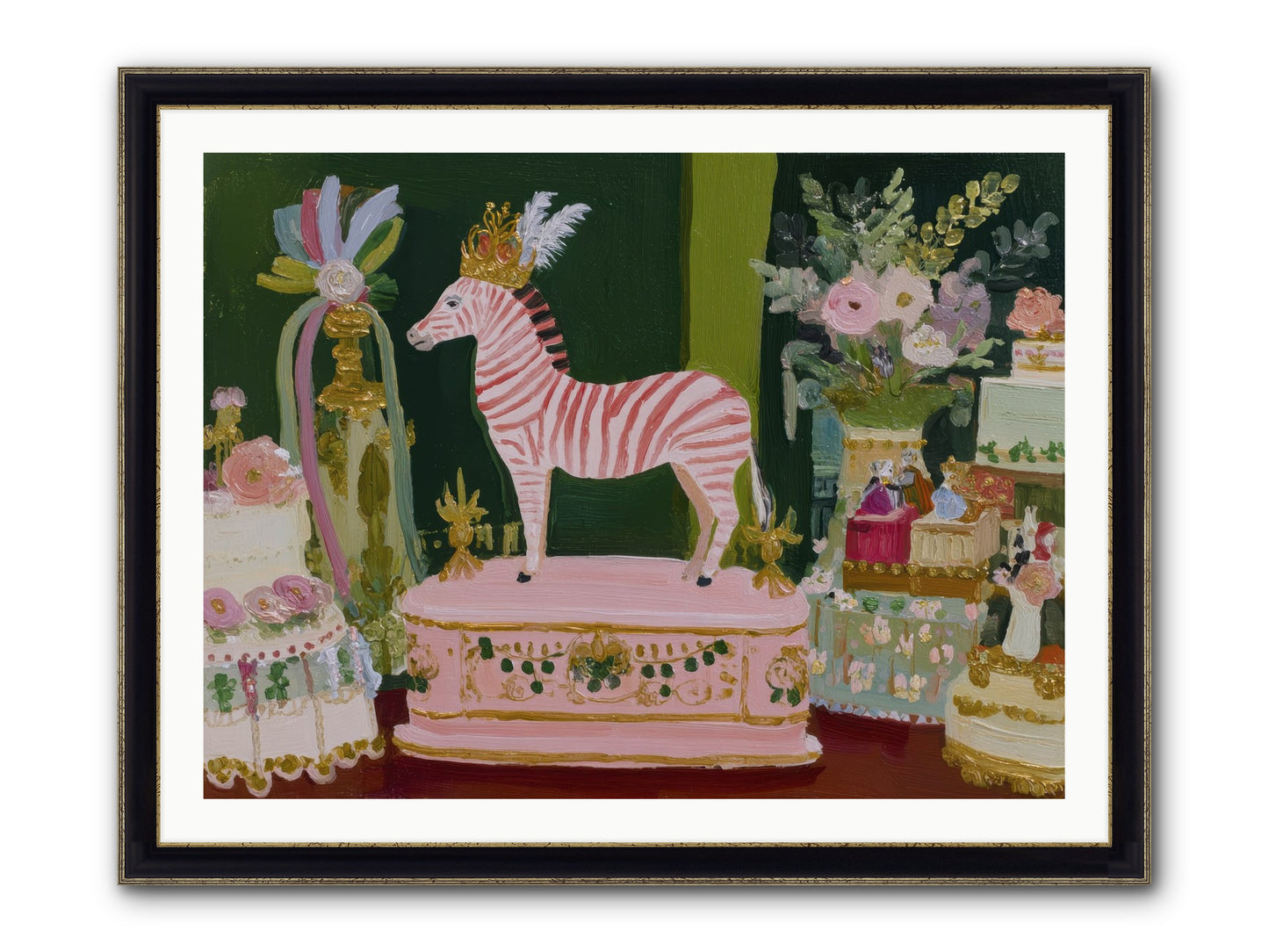 The Glittering Arrival Framed Print - Black & Gold 40x30