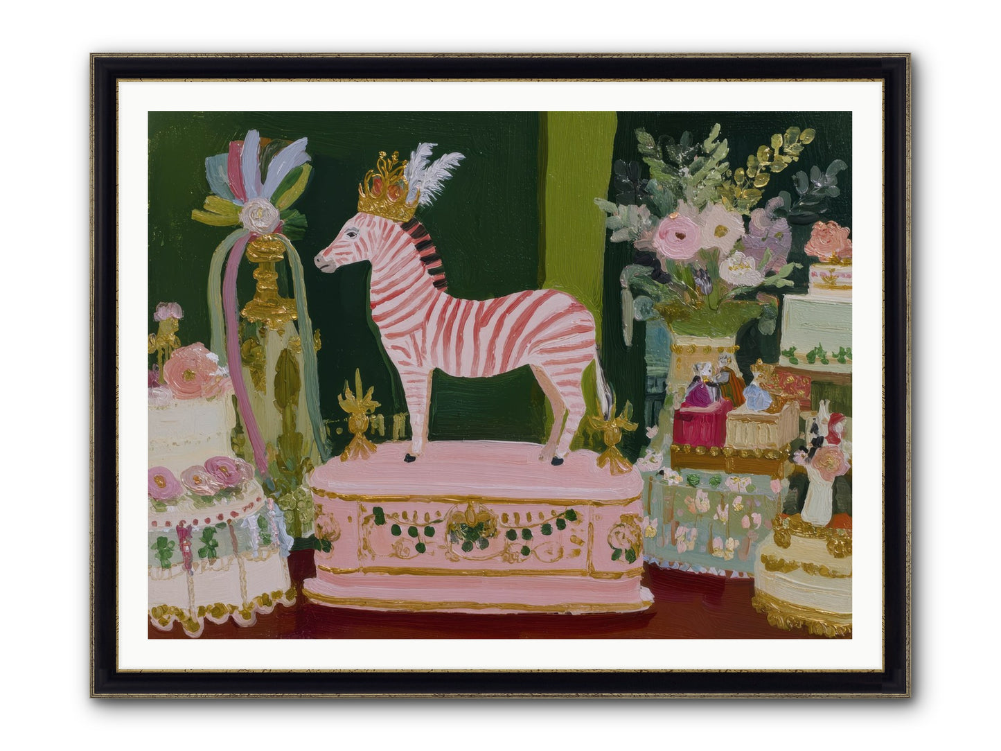 The Glittering Arrival Framed Print - Black & Gold 48x36