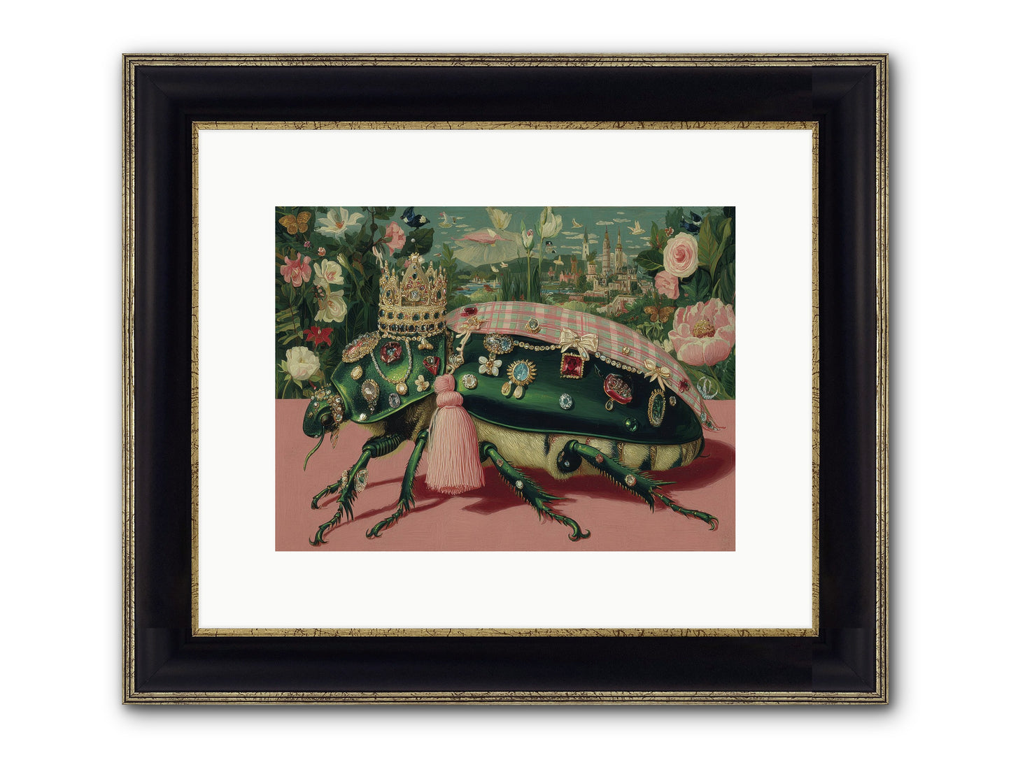 The Glittering Pilgrimage Framed Print - Black & Gold 12x9