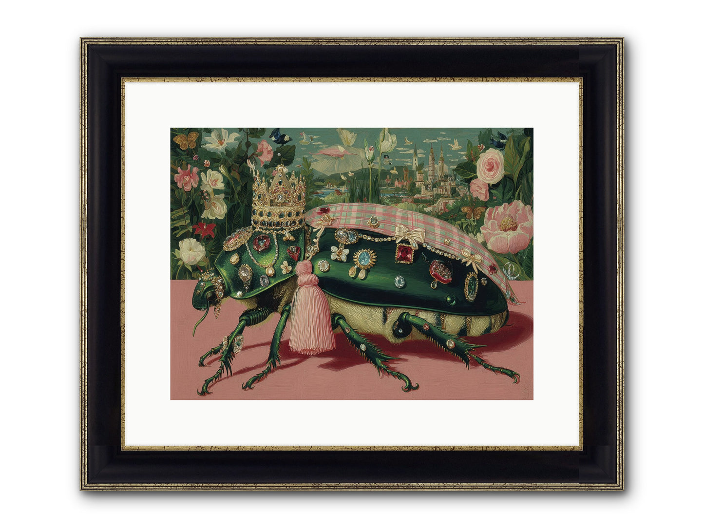 The Glittering Pilgrimage Framed Print - Black & Gold 16x12