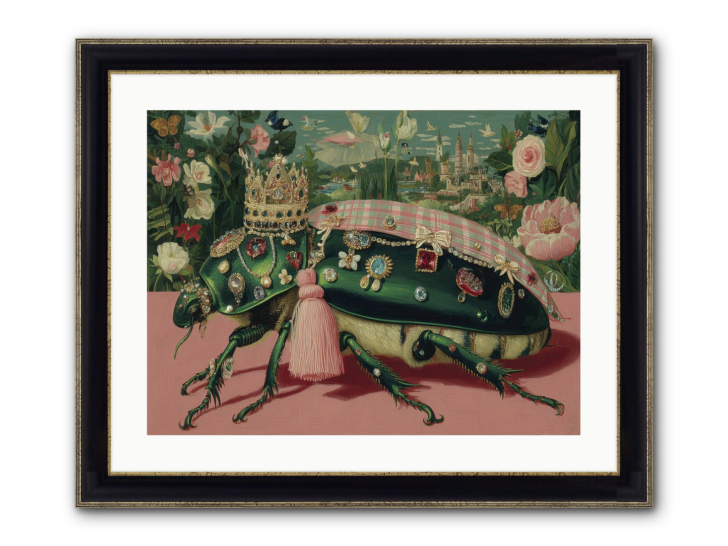 The Glittering Pilgrimage Framed Print - Black & Gold 24x18