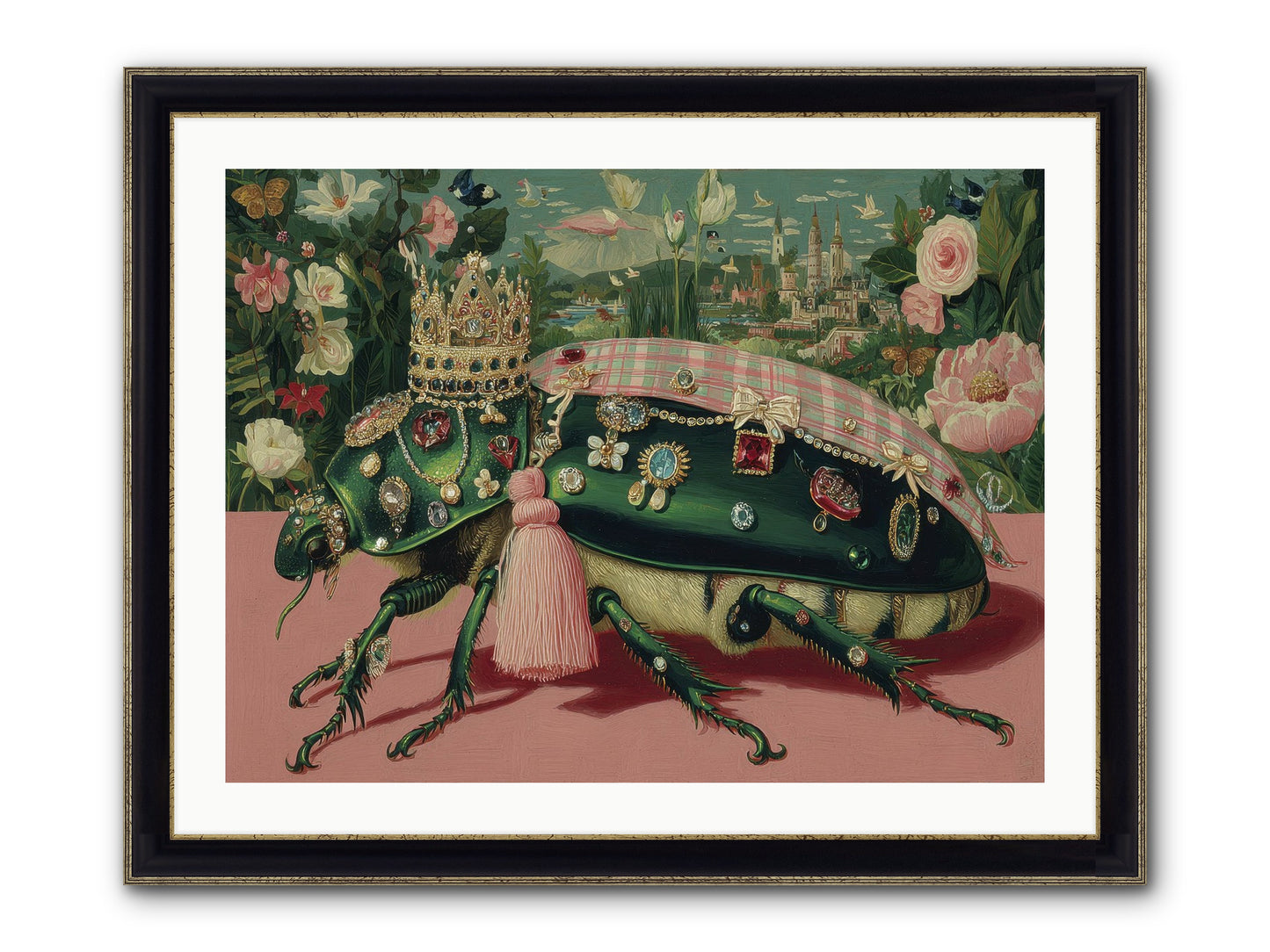 The Glittering Pilgrimage Framed Print - Black & Gold 32x24