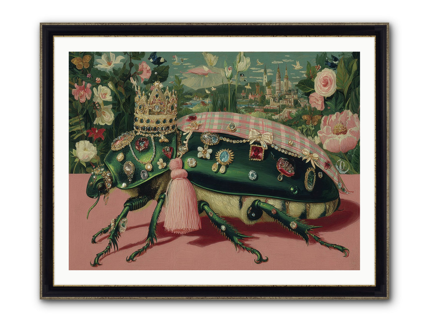 The Glittering Pilgrimage Framed Print - Black & Gold 40x30