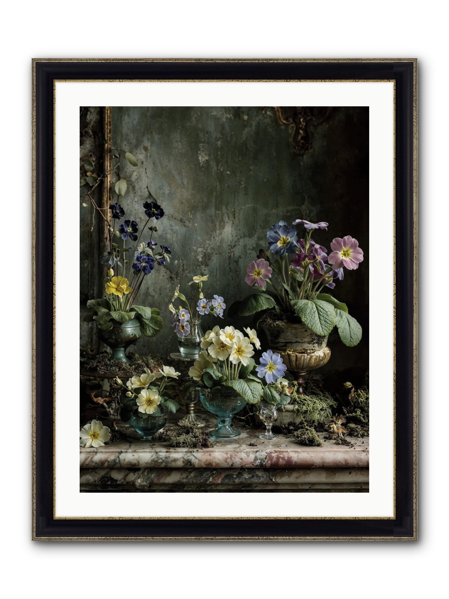 The Glow That Remains Framed Print - Black & Gold 24x32