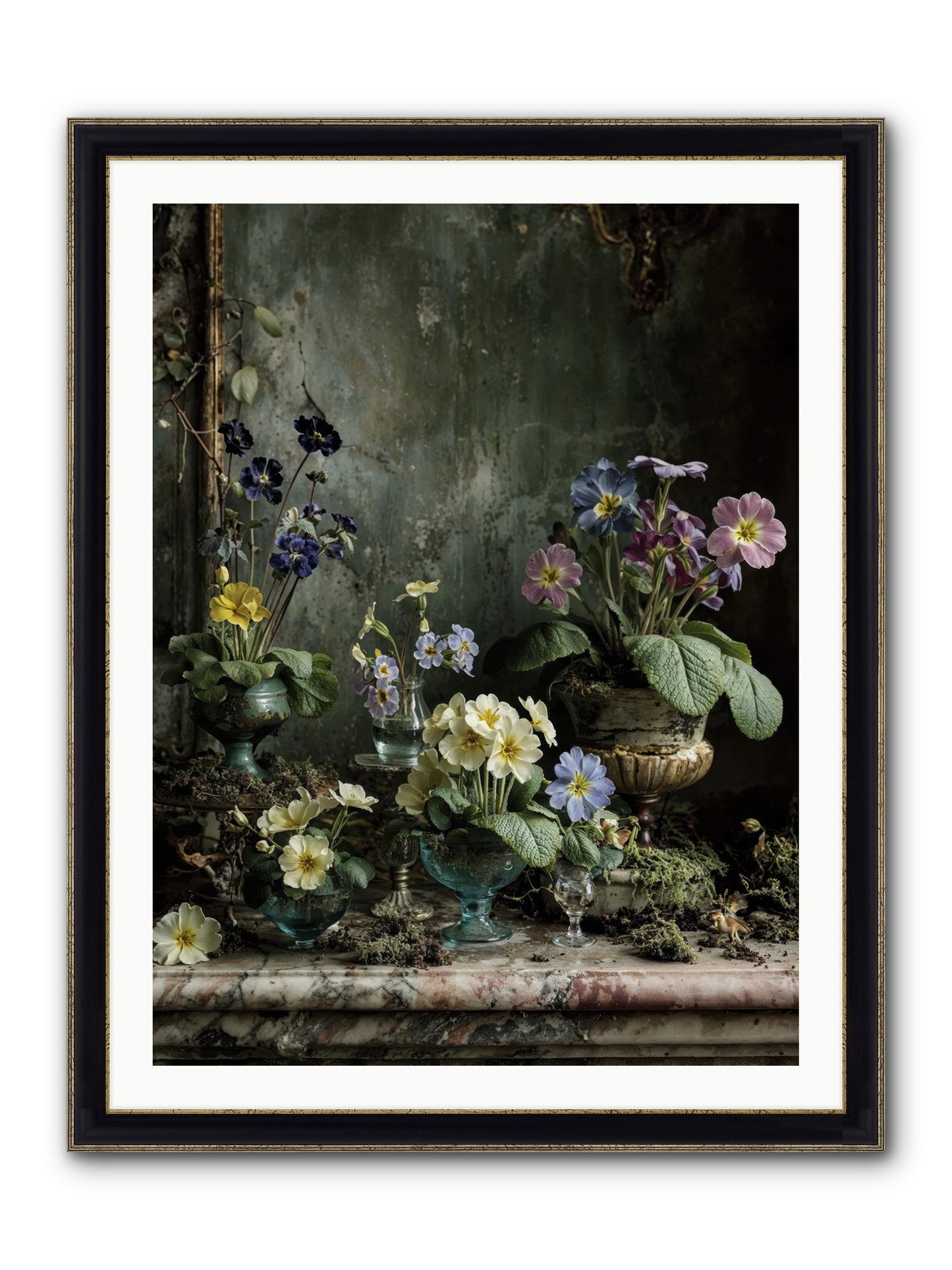 The Glow That Remains Framed Print - Black & Gold 30x40