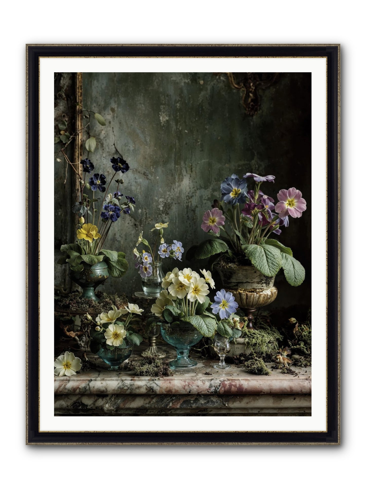 The Glow That Remains Framed Print - Black & Gold 36x48