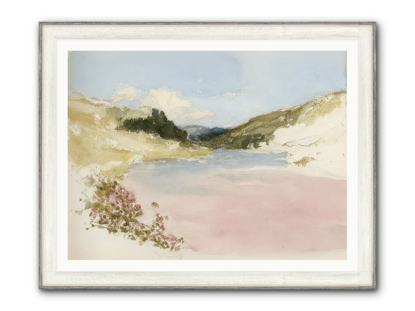 The Golden Hour Framed Print - Driftwood White 48x36