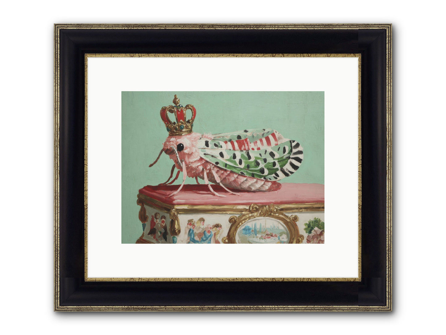 The Gossamer Assembly Framed Print - Black & Gold 12x9