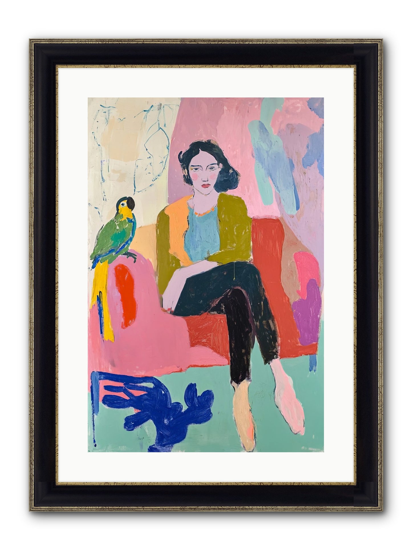 The Green Prince Framed Print - Black & Gold 16x24