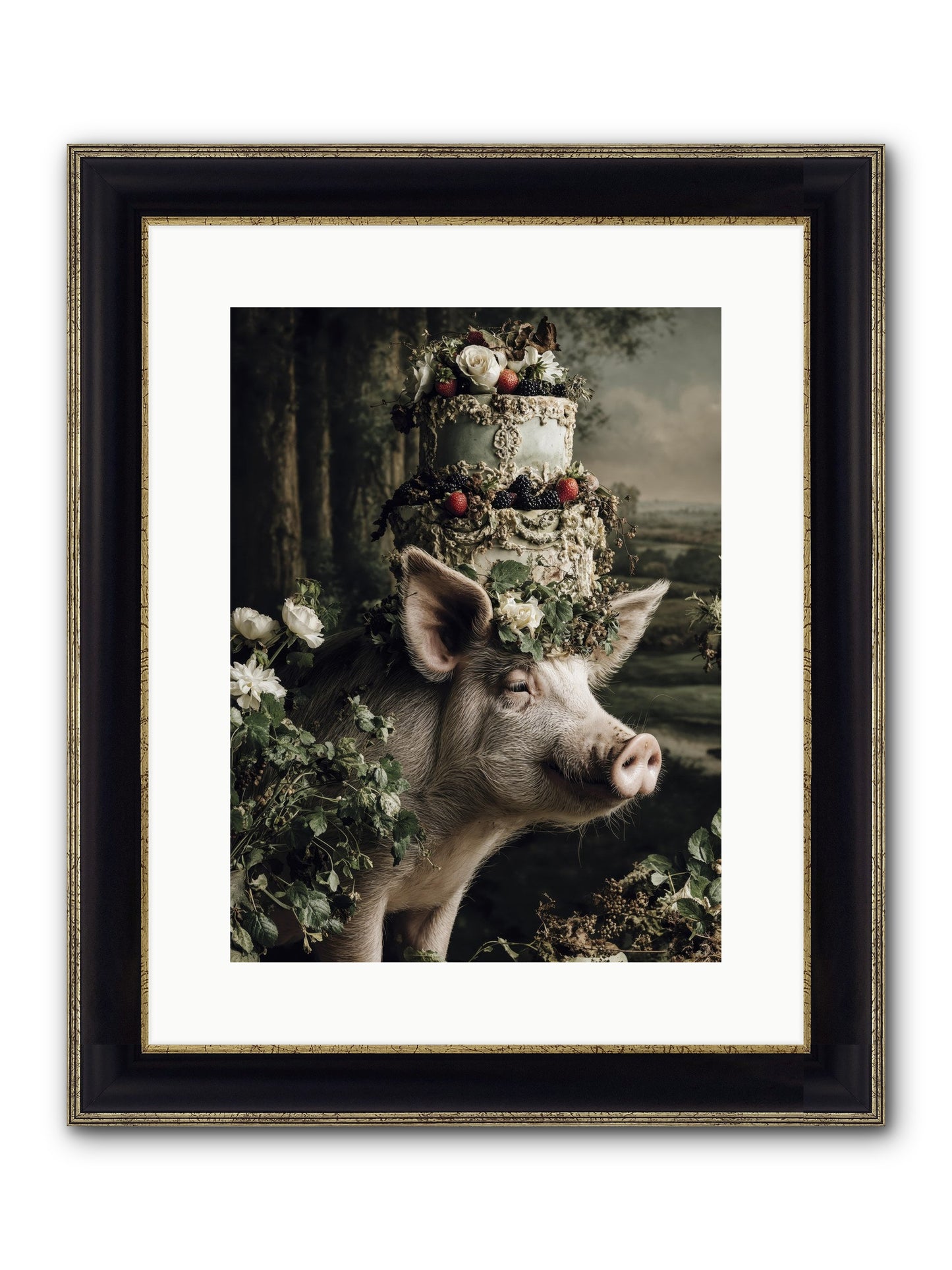 The Happy Proclamation Framed Print - Black & Gold 12x16