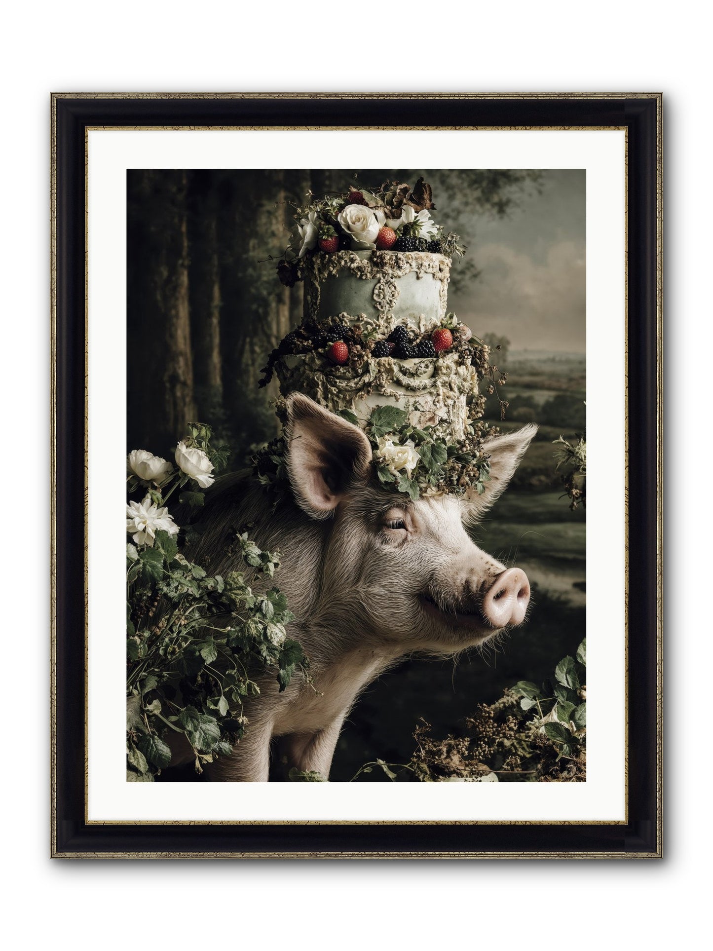 The Happy Proclamation Framed Print - Black & Gold 24x32