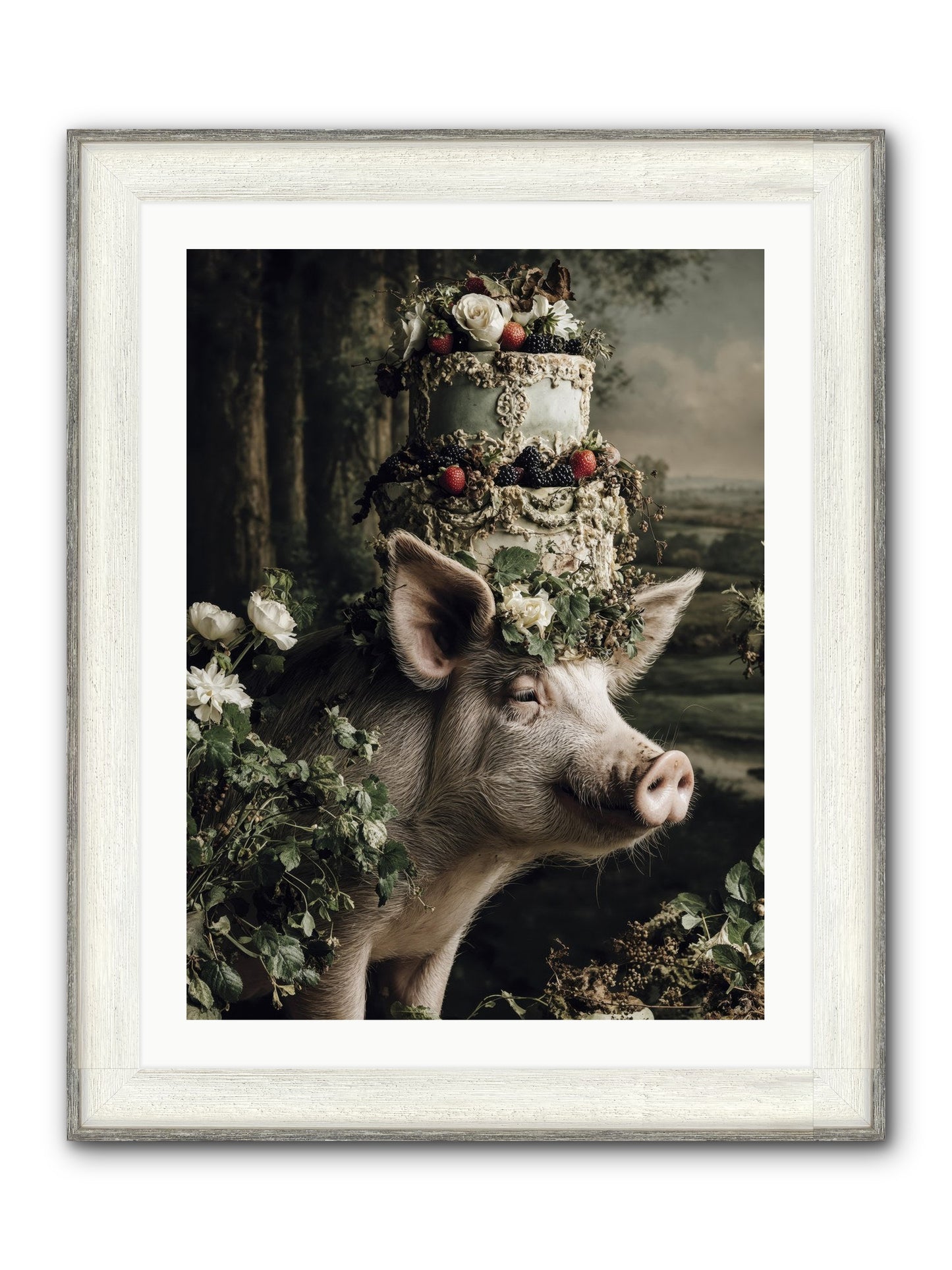The Happy Proclamation Framed Print - Driftwood White 24x32