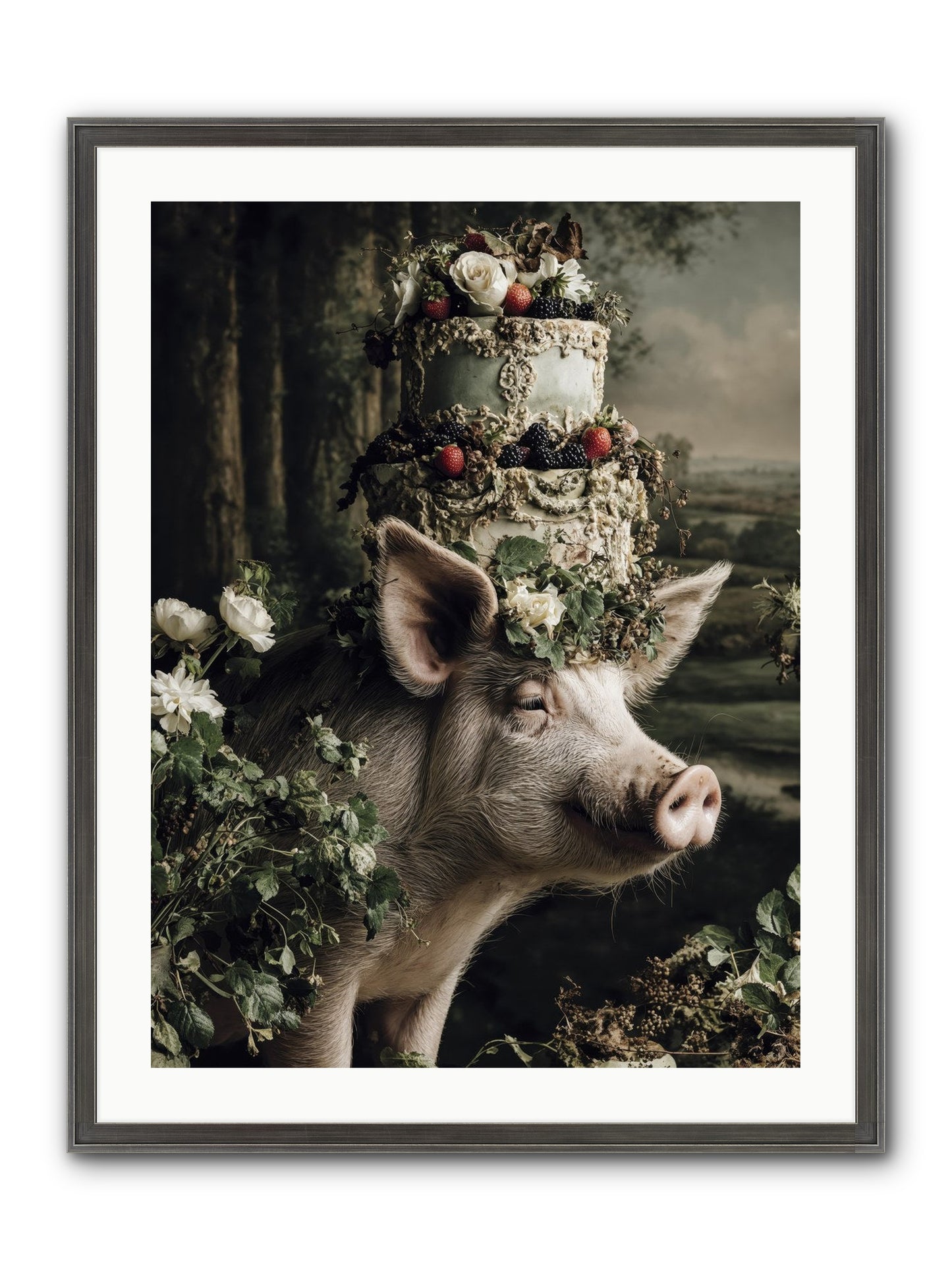 The Happy Proclamation Framed Print - Slimwoods Black/Silver 24x32
