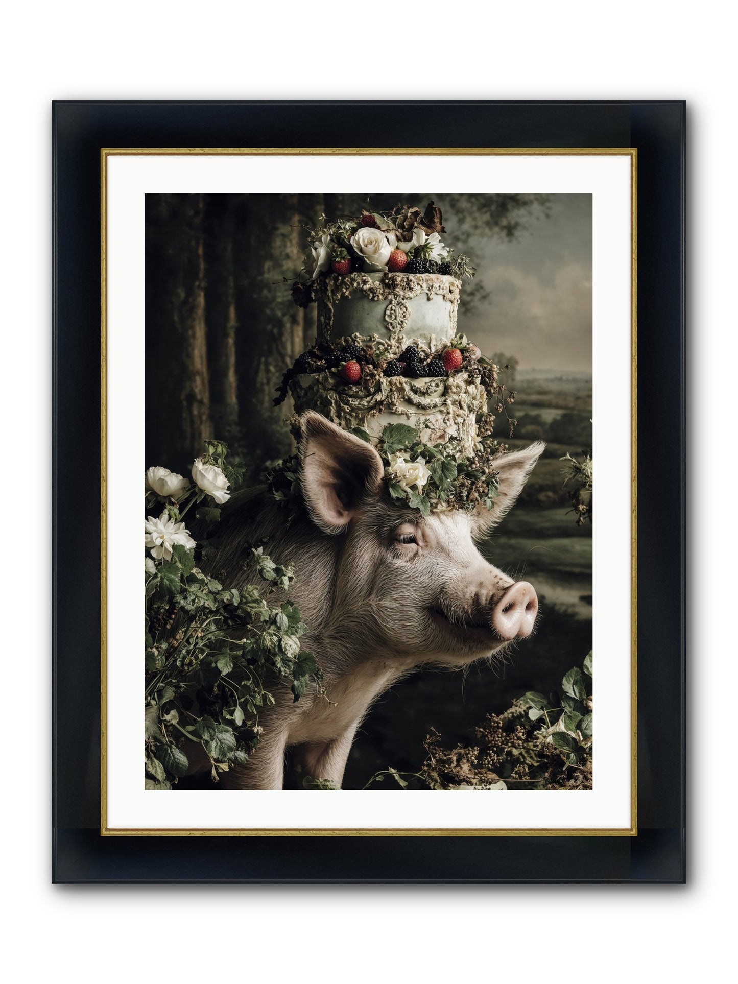 The Happy Proclamation Framed Print - Wide Black w/Gold 24x32