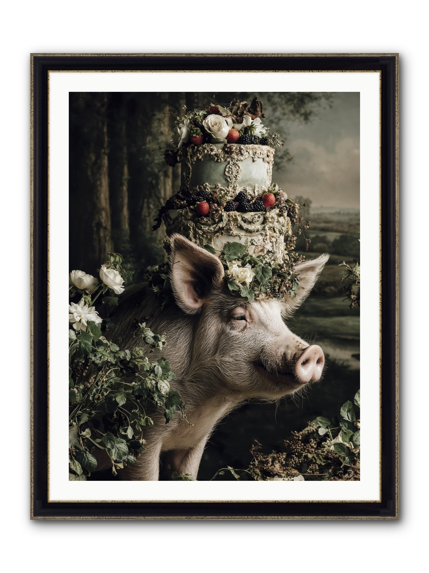 The Happy Proclamation Framed Print - Black & Gold 30x40