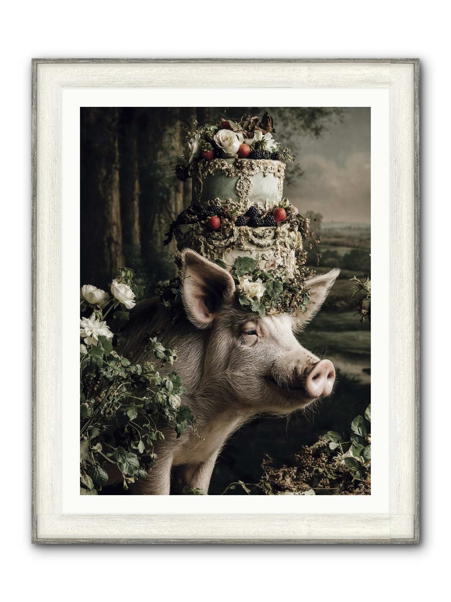 The Happy Proclamation Framed Print - Driftwood White 30x40