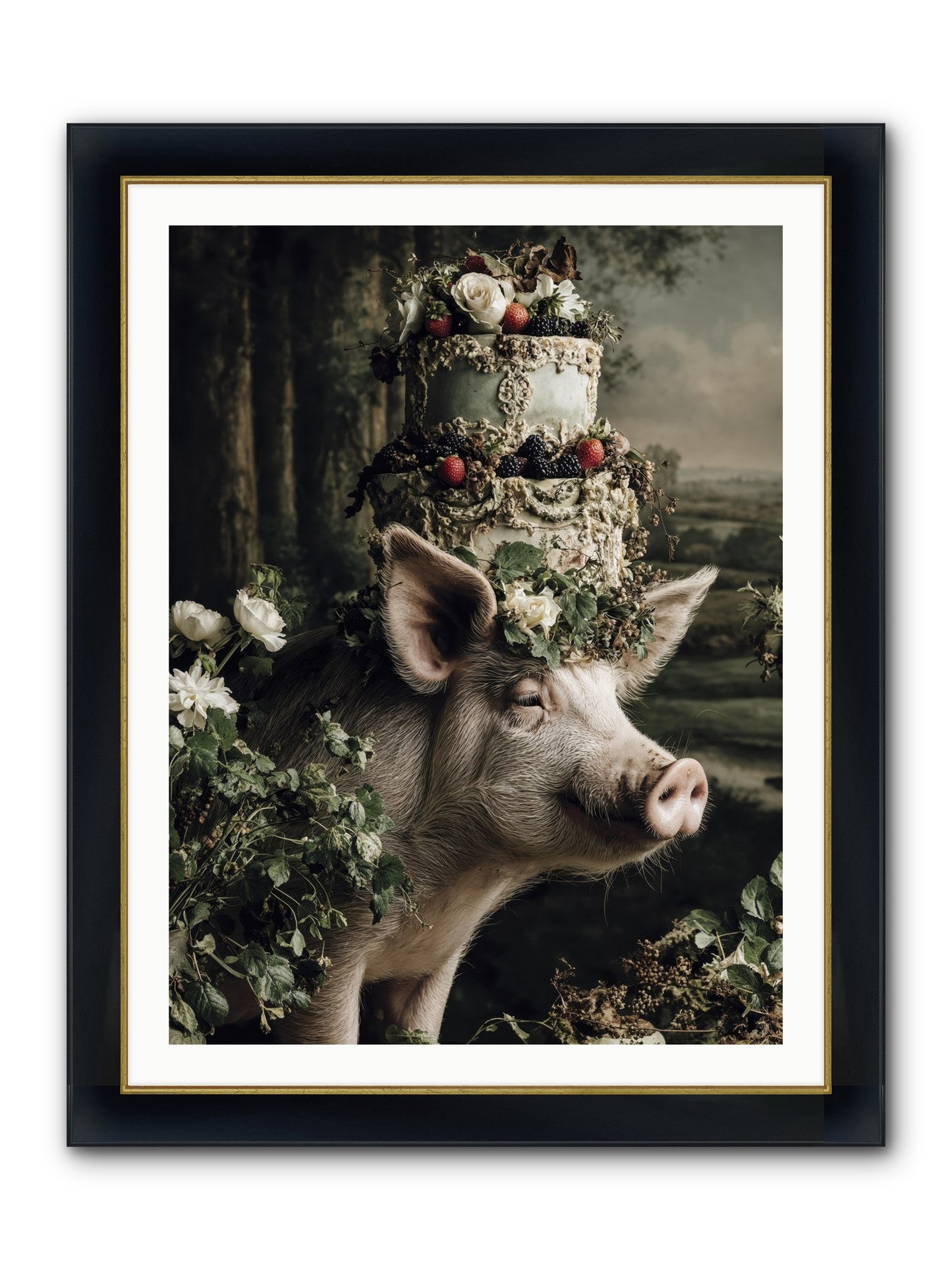 The Happy Proclamation Framed Print - Wide Black w/Gold 30x40