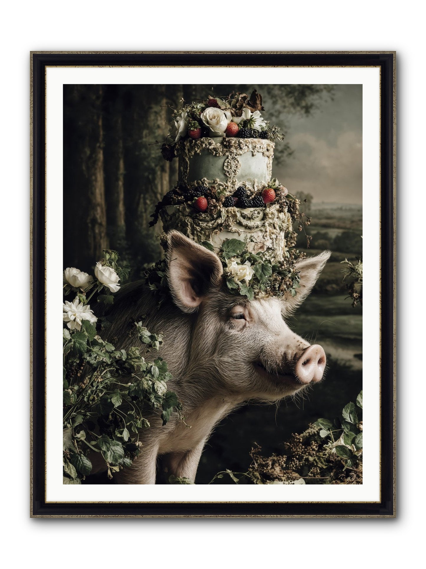 The Happy Proclamation Framed Print - Black & Gold 36x48