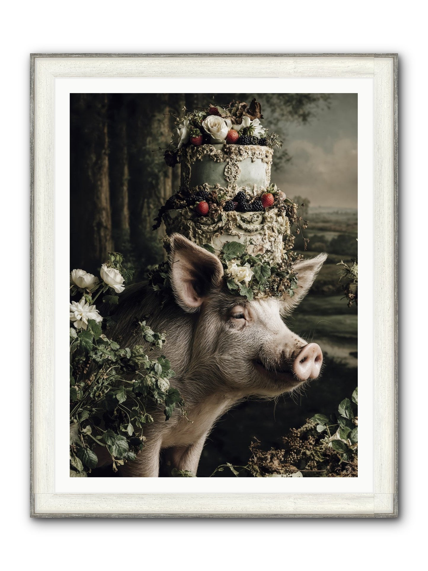 The Happy Proclamation Framed Print - Driftwood White 36x48