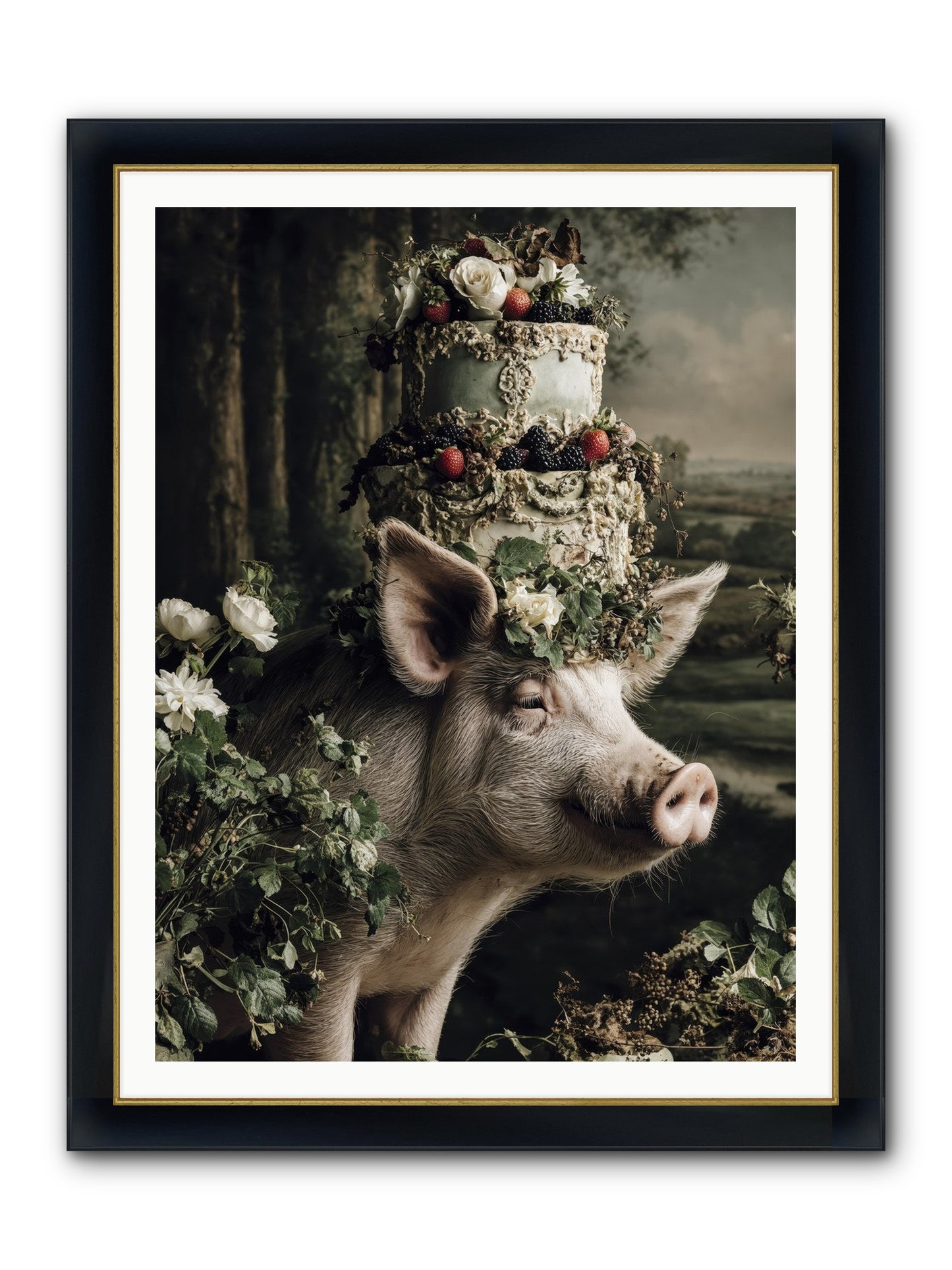 The Happy Proclamation Framed Print - Wide Black w/Gold 36x48