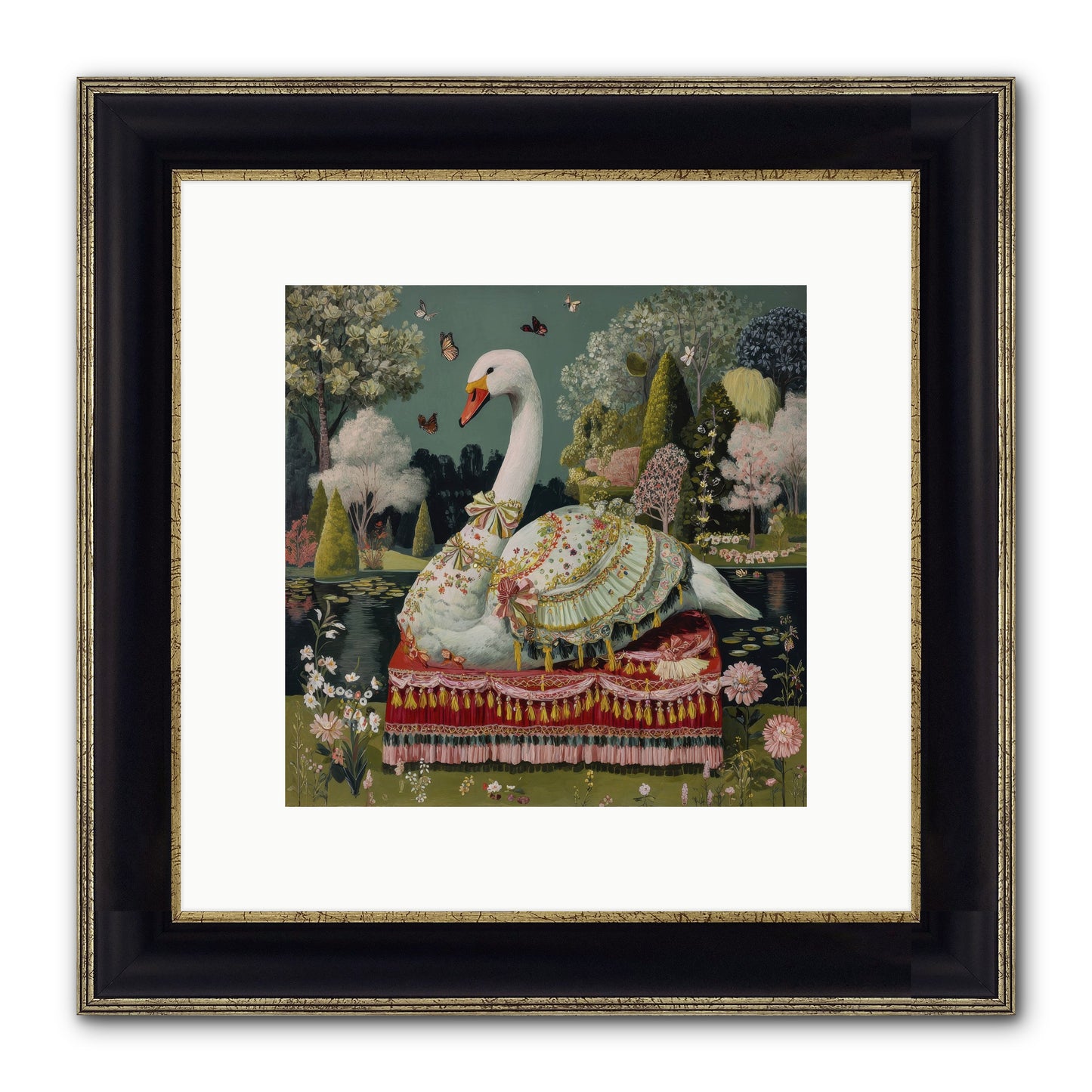 The Hidden Alcove Framed Print - Black & Gold 10x10