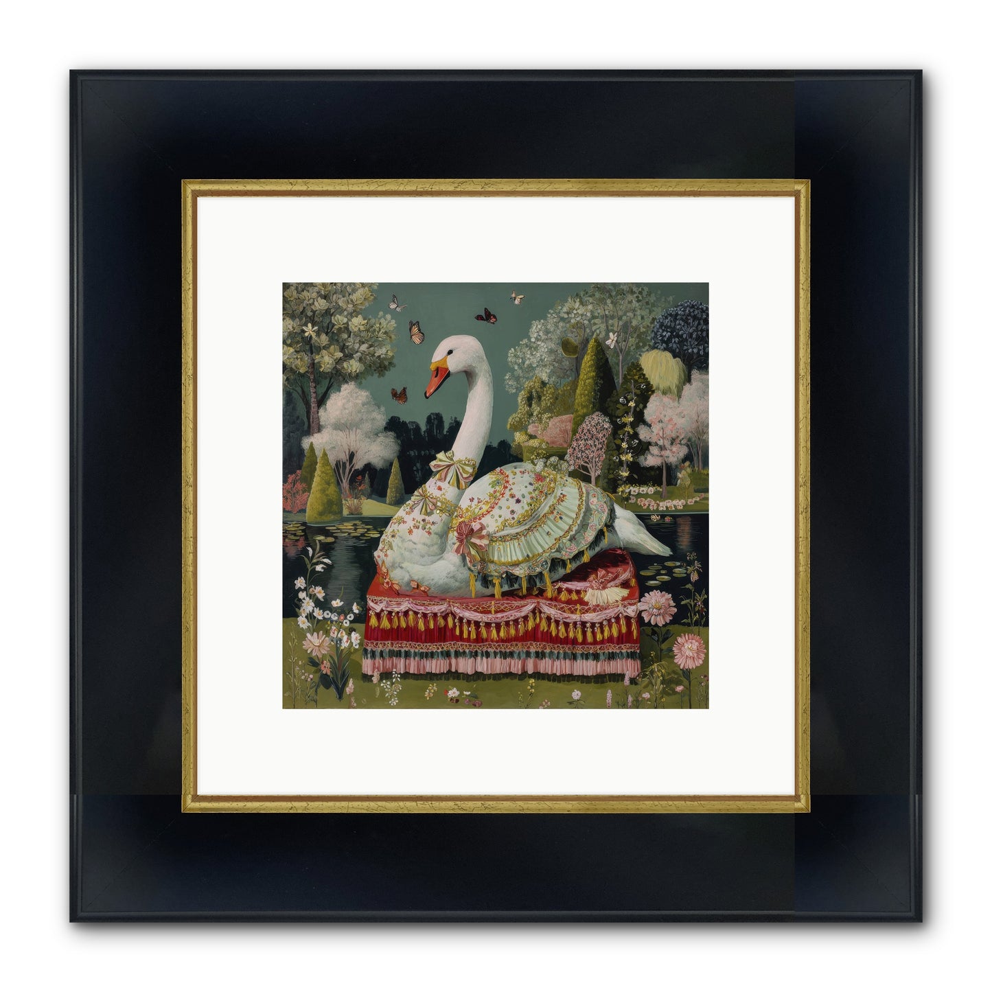 The Hidden Alcove Framed Print - Wide Black w/Gold 10x10