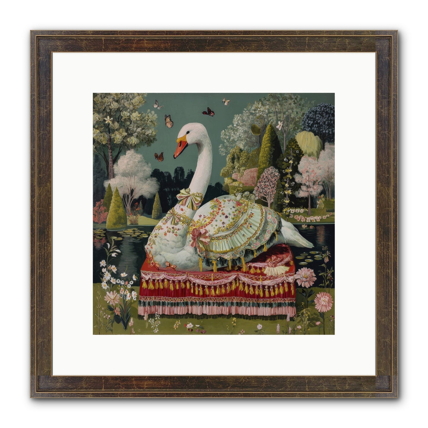 The Hidden Alcove Framed Print - Slimwoods Black/Gold 12x12