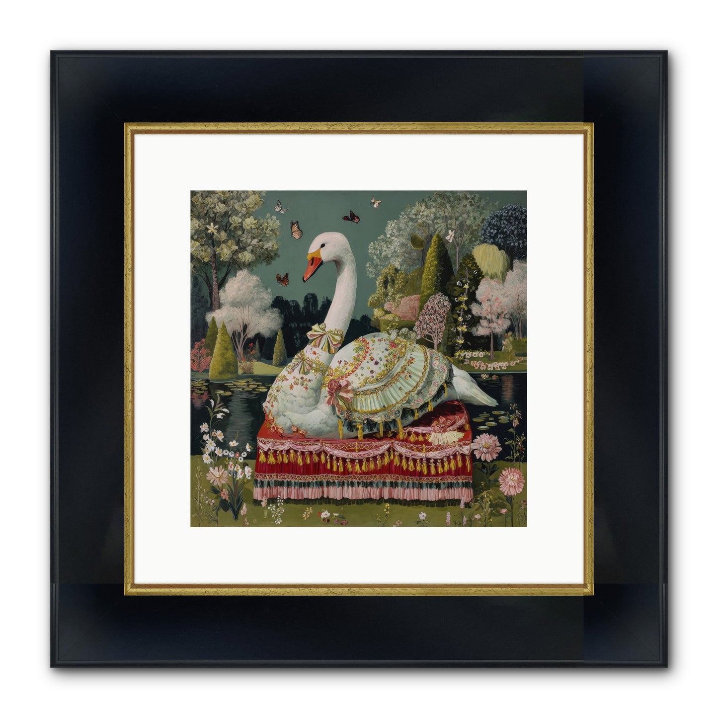 The Hidden Alcove Framed Print - Wide Black w/Gold 12x12