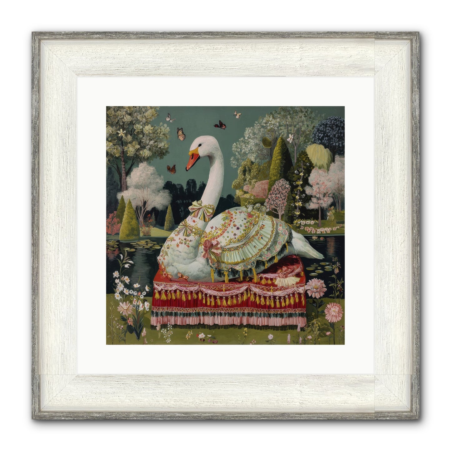 The Hidden Alcove Framed Print - Driftwood White 16x16