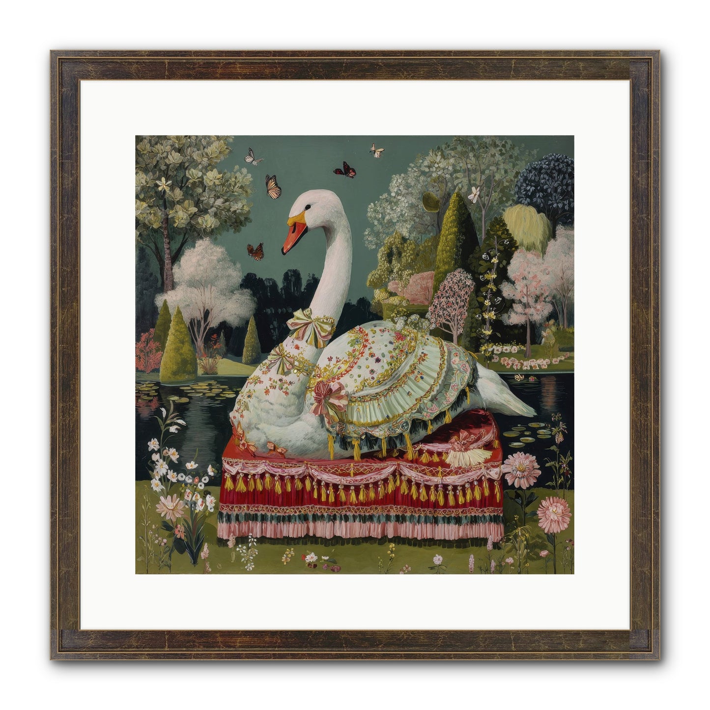The Hidden Alcove Framed Print - Slimwoods Black/Gold 16x16