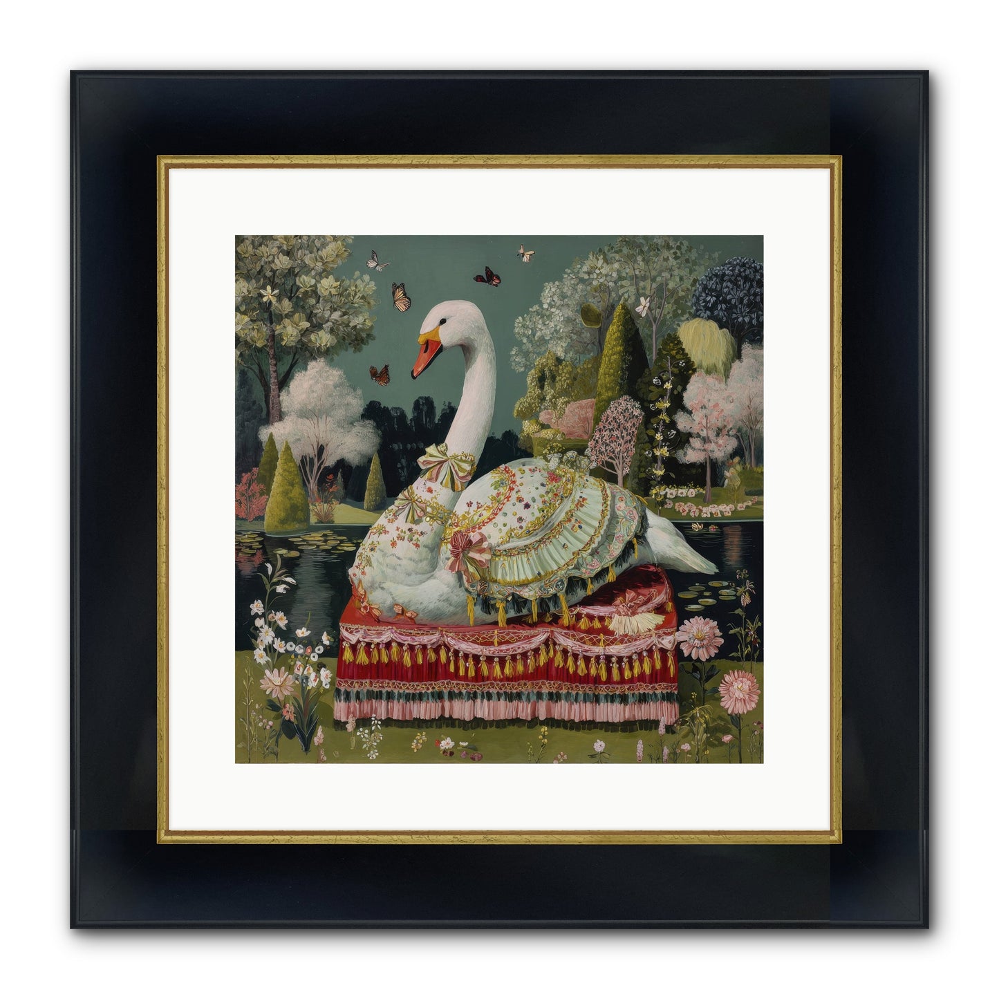 The Hidden Alcove Framed Print - Wide Black w/Gold 16x16