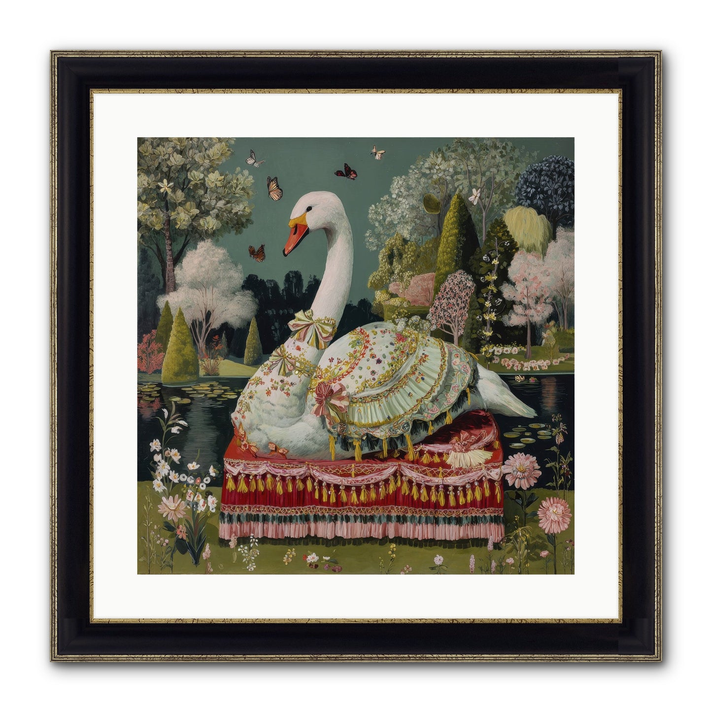 The Hidden Alcove Framed Print - Black & Gold 20x20