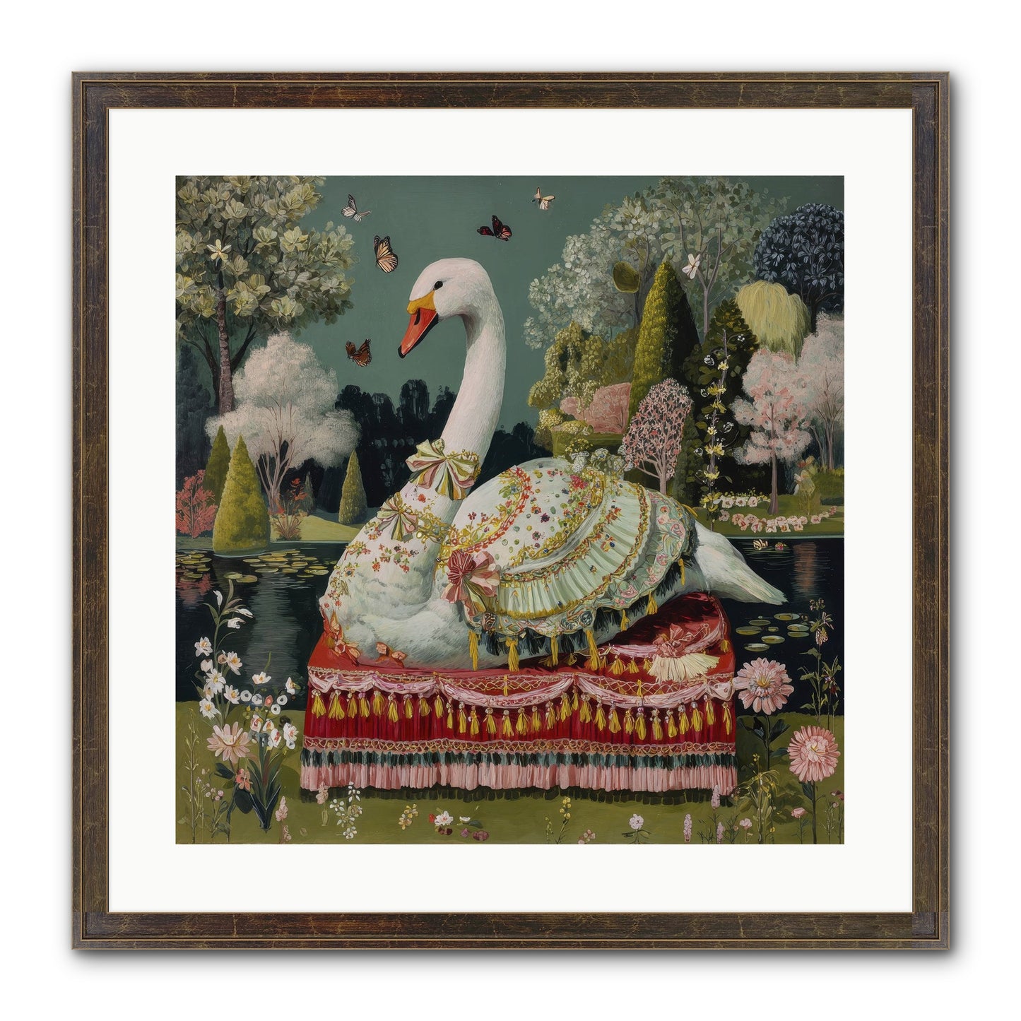 The Hidden Alcove Framed Print - Slimwoods Black/Gold 20x20
