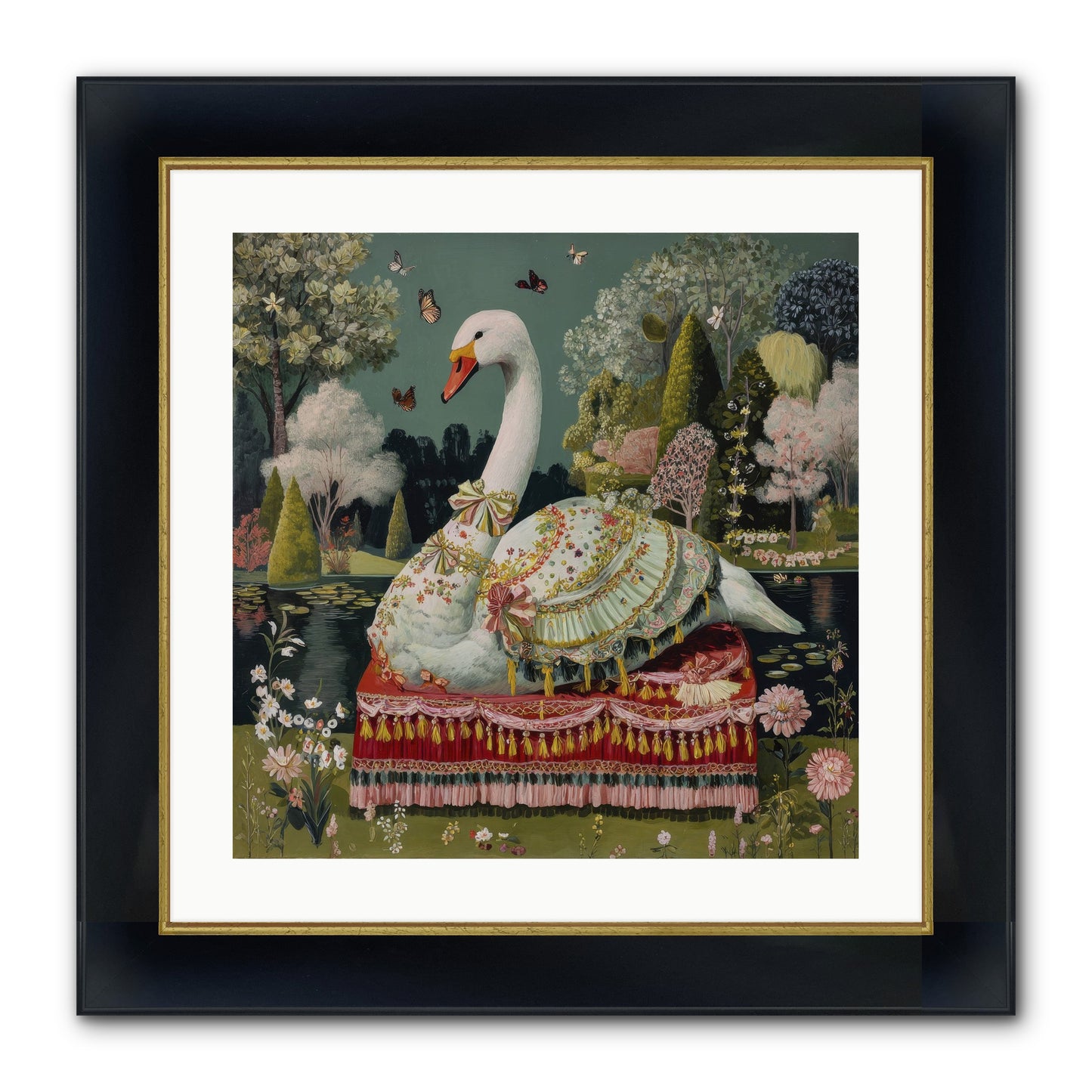 The Hidden Alcove Framed Print - Wide Black w/Gold 20x20