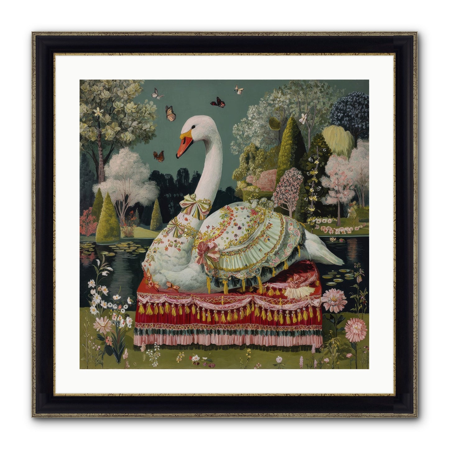 The Hidden Alcove Framed Print - Black & Gold 24x24
