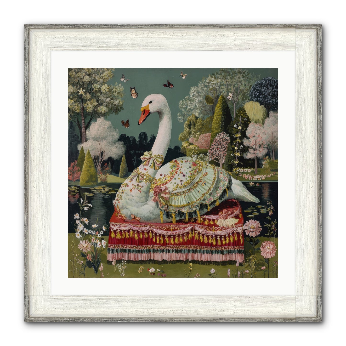 The Hidden Alcove Framed Print - Driftwood White 24x24