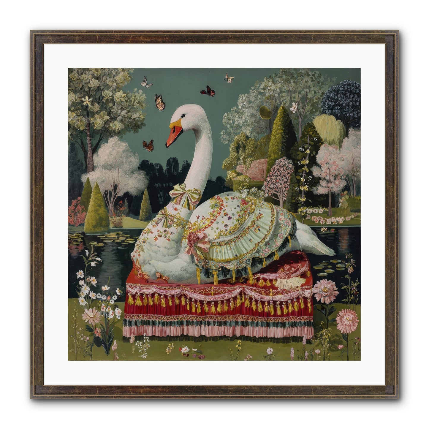The Hidden Alcove Framed Print - Slimwoods Black/Gold 24x24