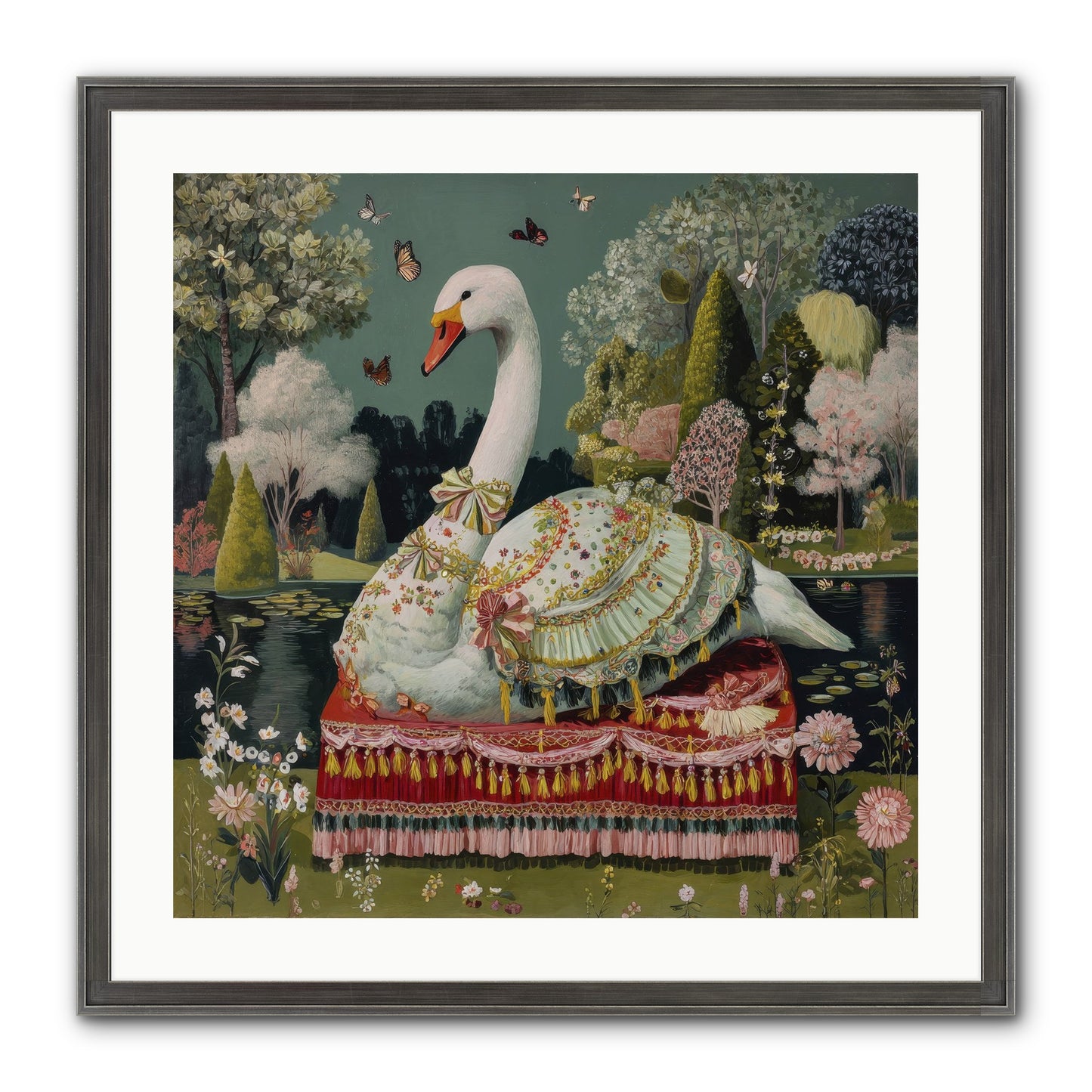The Hidden Alcove Framed Print - Slimwoods Black/Silver 24x24