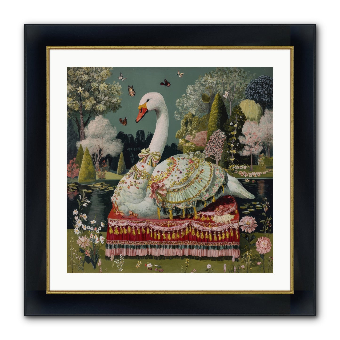 The Hidden Alcove Framed Print - Wide Black w/Gold 24x24