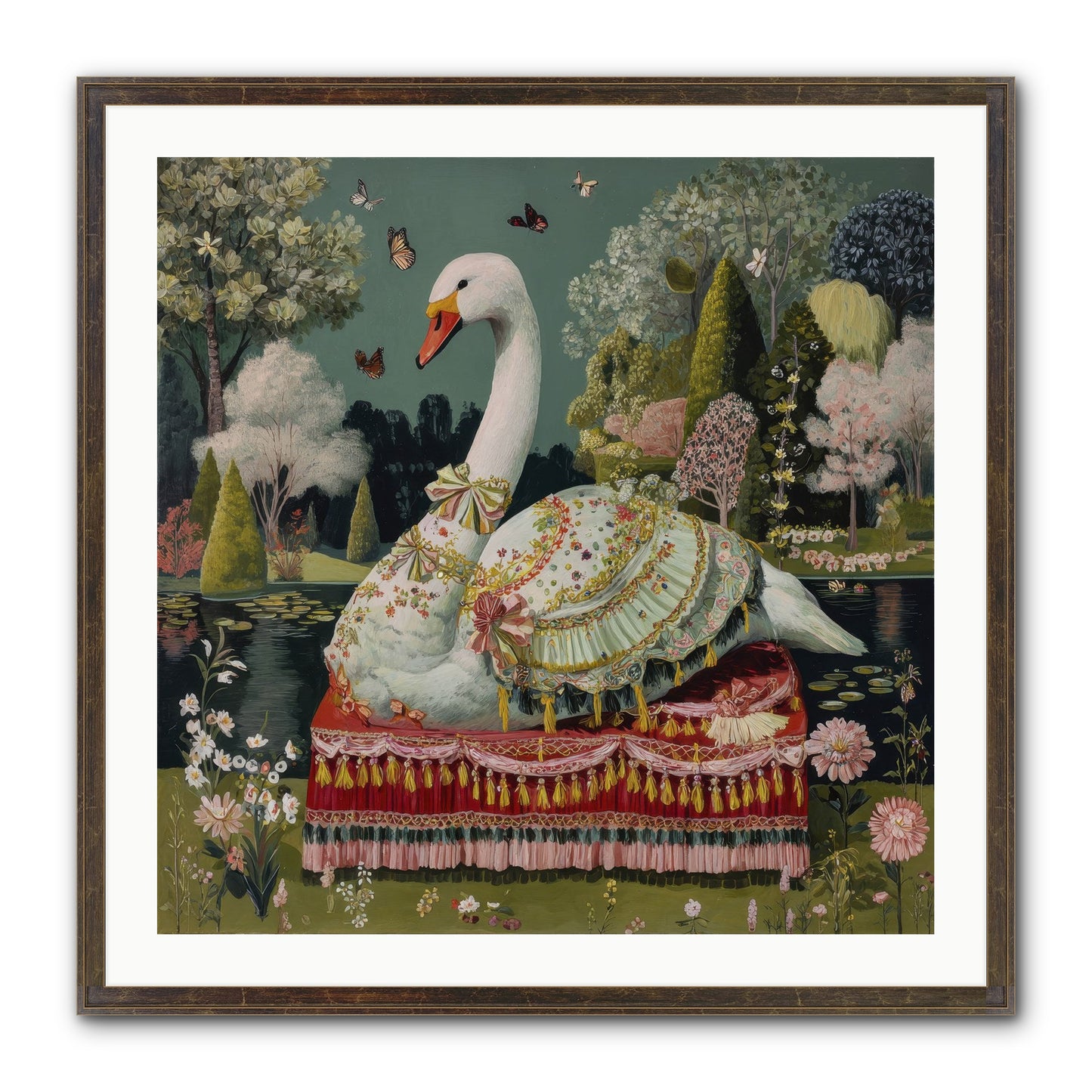 The Hidden Alcove Framed Print - Slimwoods Black/Gold 30x30