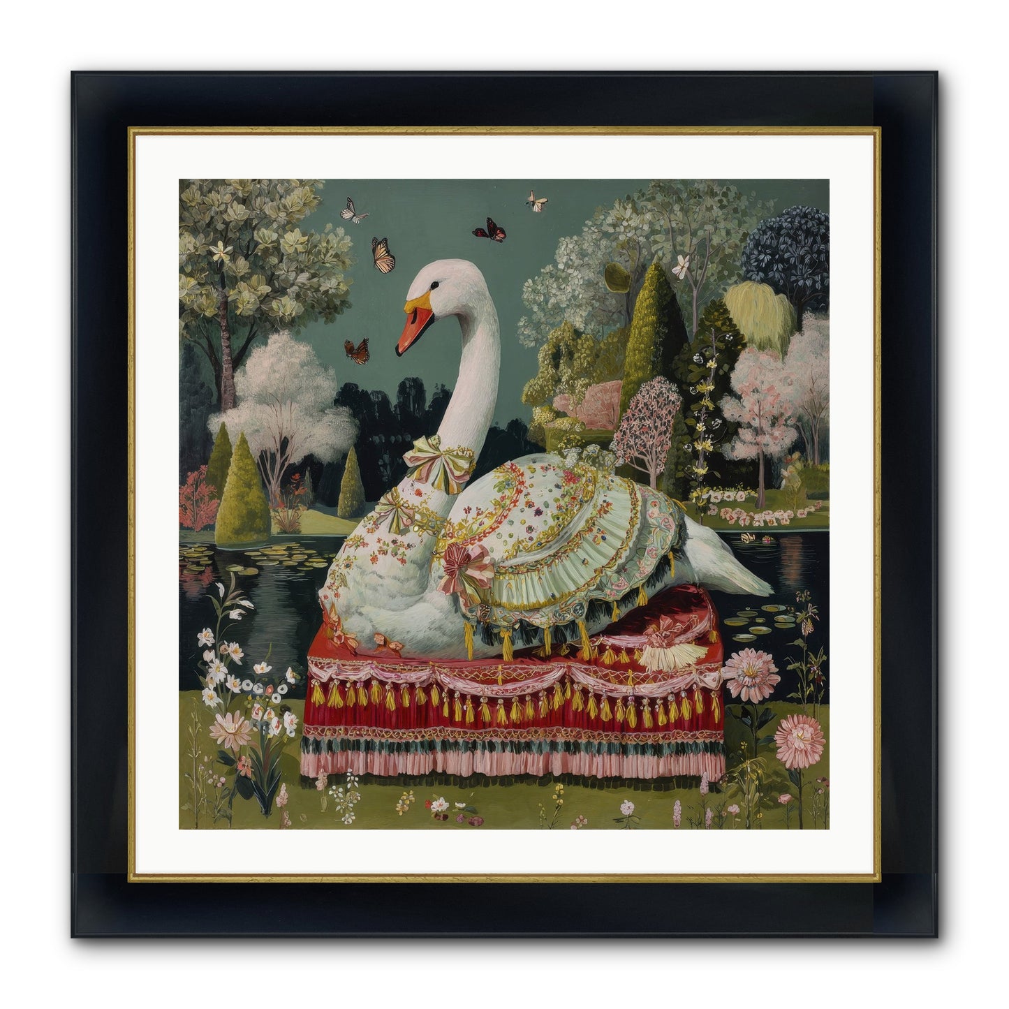 The Hidden Alcove Framed Print - Wide Black w/Gold 30x30
