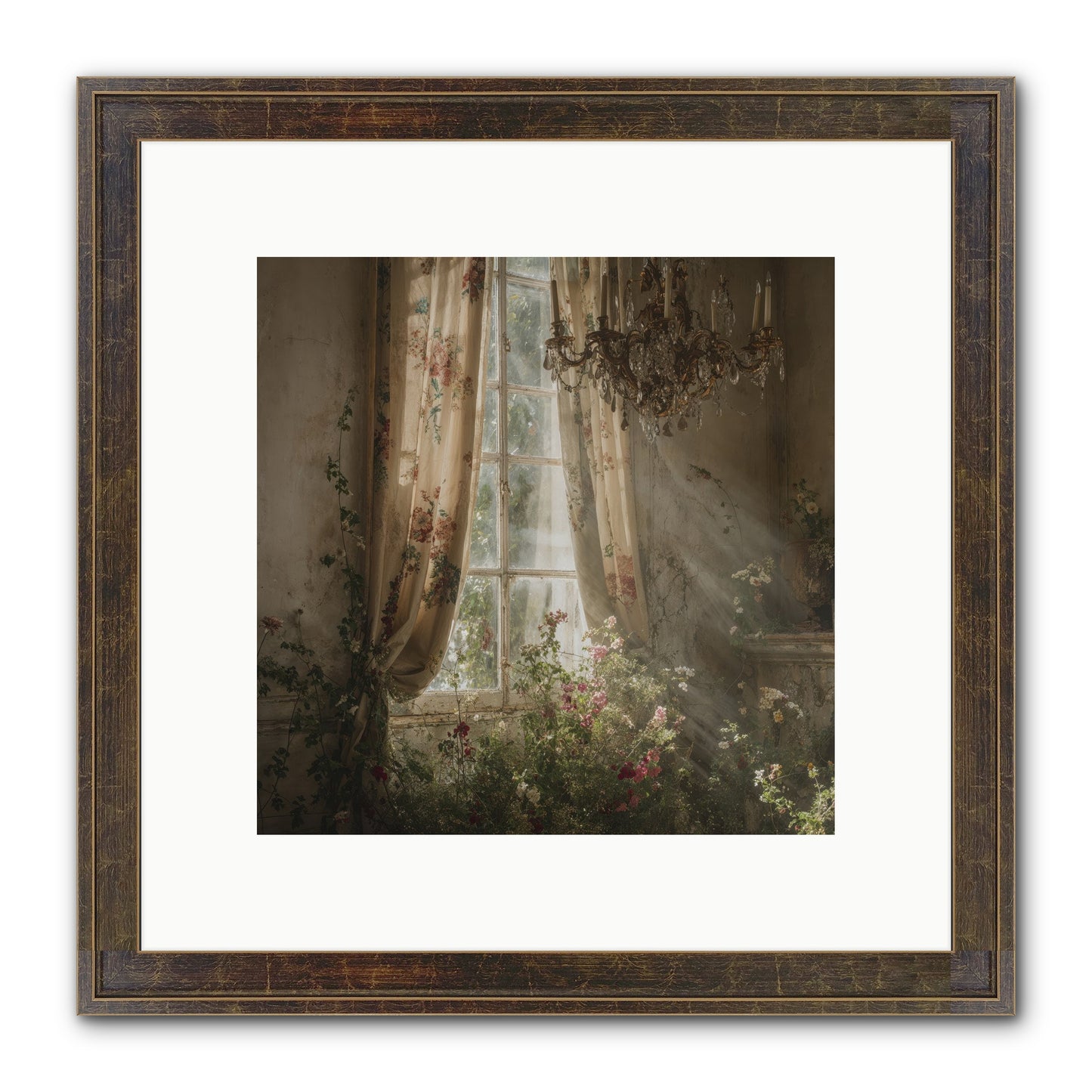 The Hidden Bloom Framed Print - Slimwoods Black/Gold 10x10