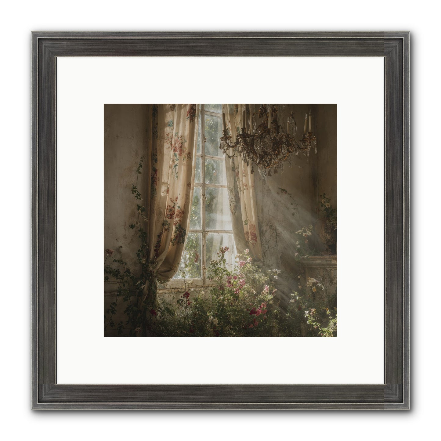 The Hidden Bloom Framed Print - Slimwoods Black/Silver 10x10