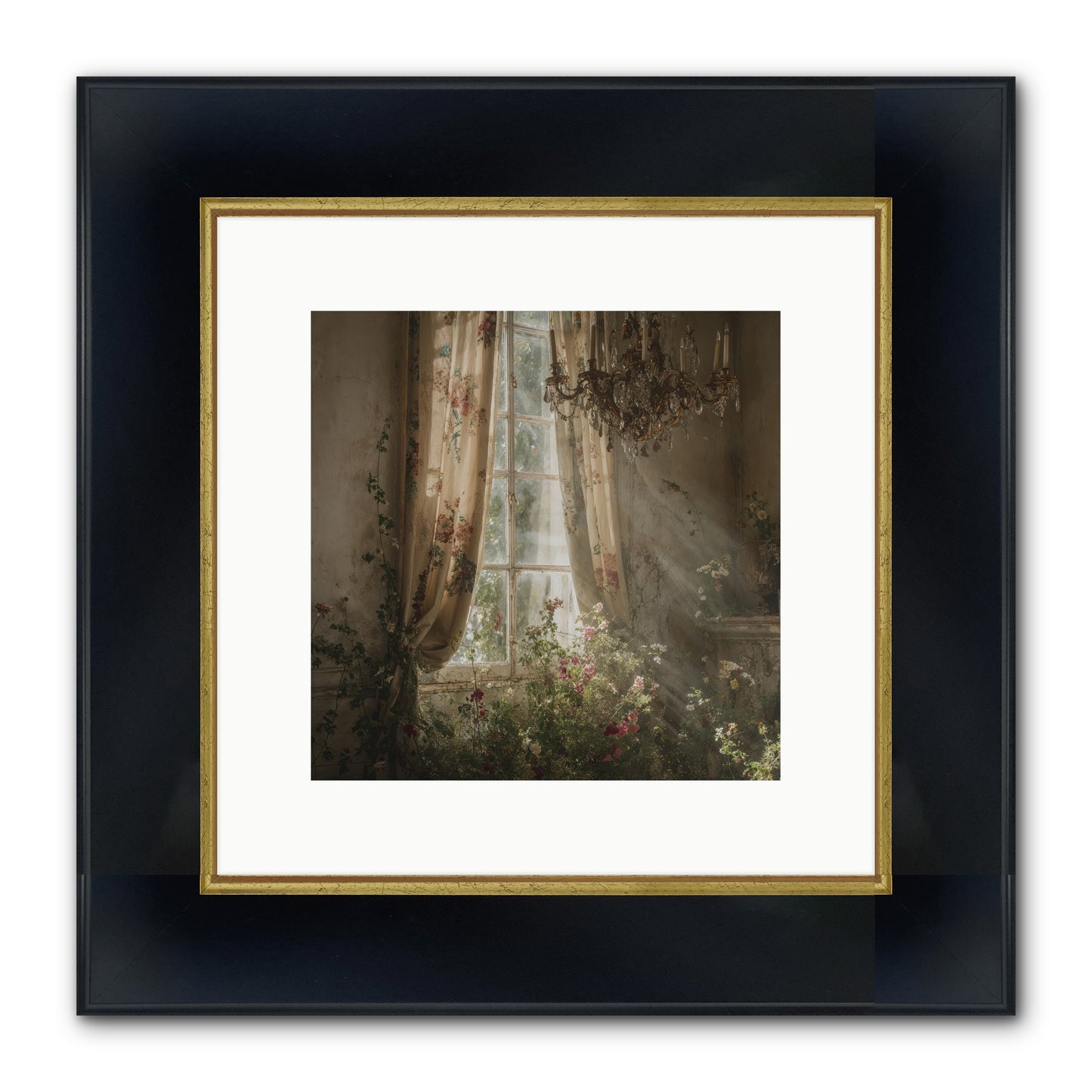 The Hidden Bloom Framed Print - Wide Black w/Gold 10x10