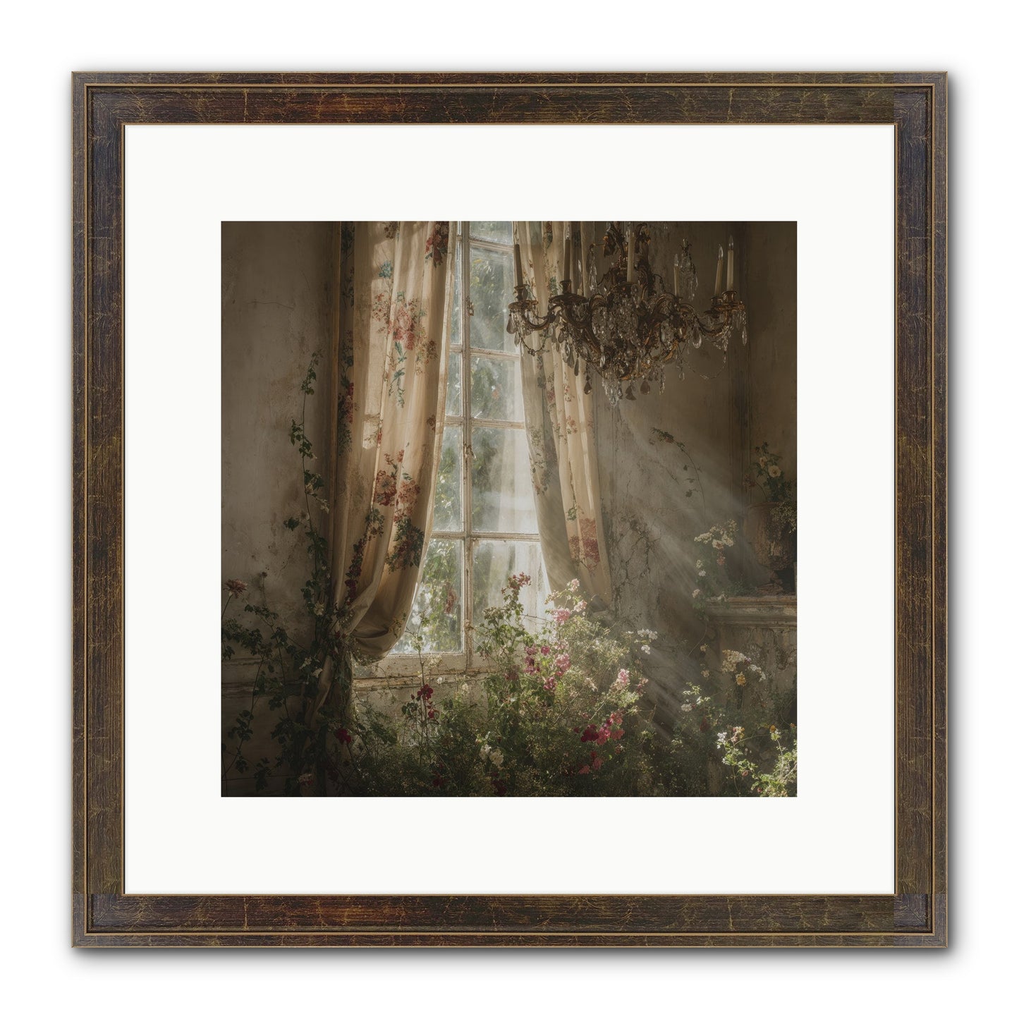 The Hidden Bloom Framed Print - Slimwoods Black/Gold 12x12