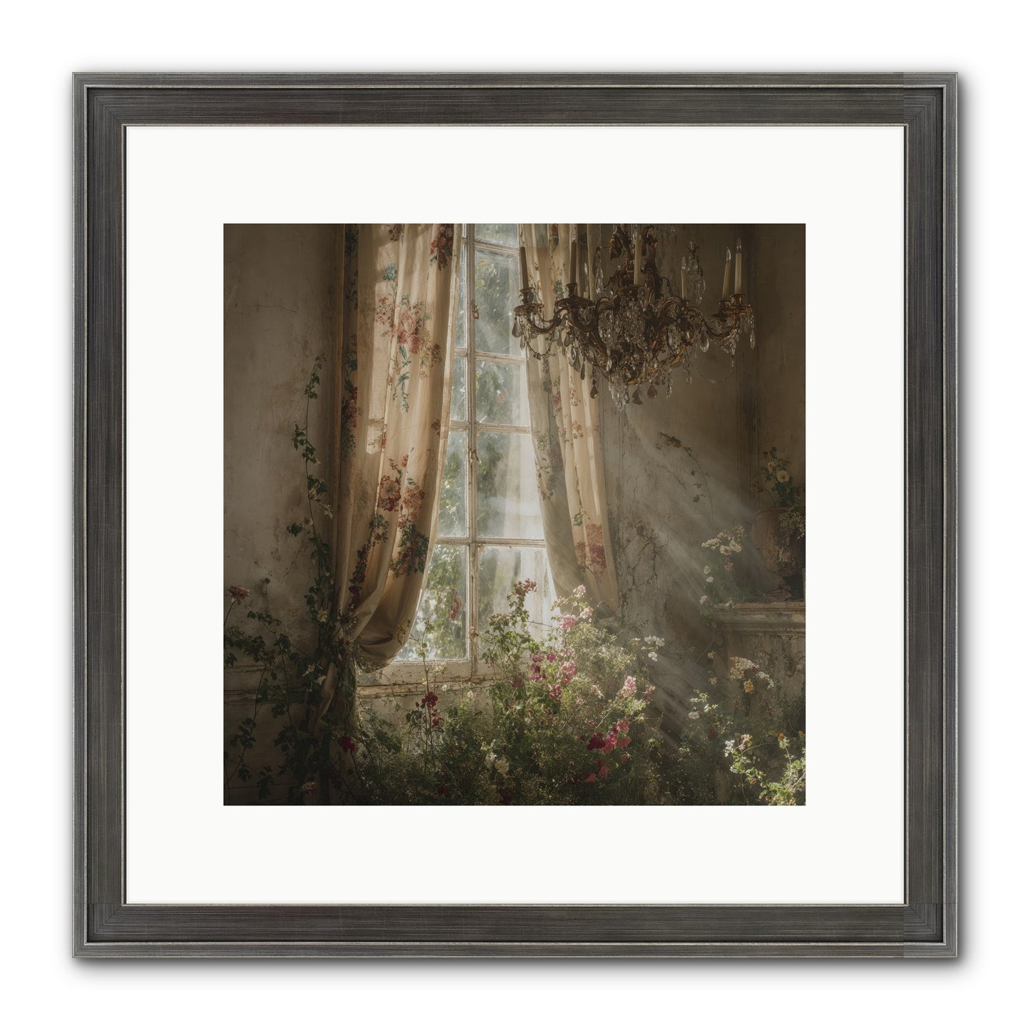 The Hidden Bloom Framed Print - Slimwoods Black/Silver 12x12