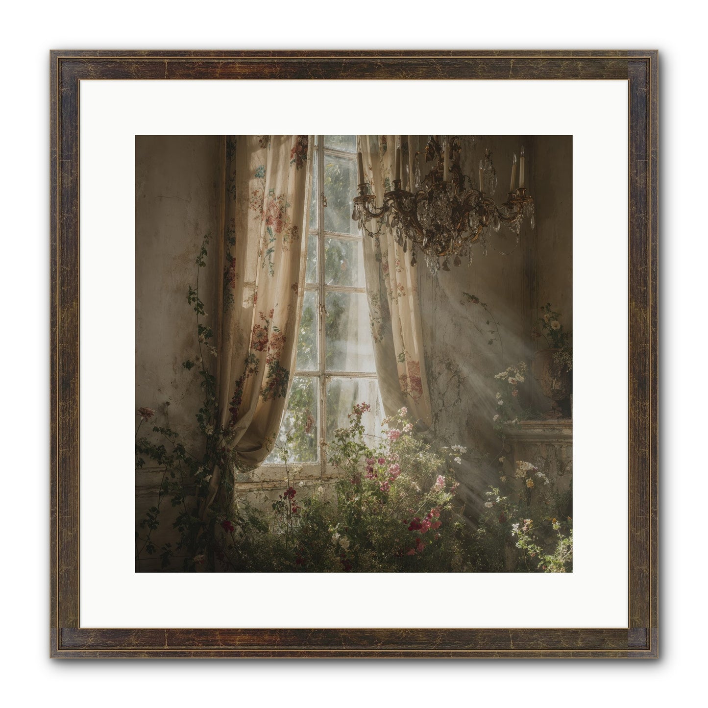 The Hidden Bloom Framed Print - Slimwoods Black/Gold 16x16